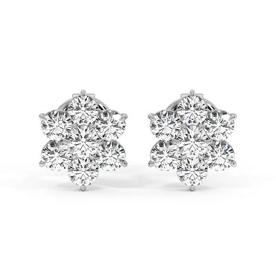 White Gold Diamond Stud Earrings