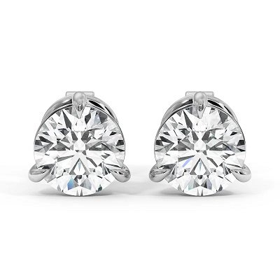 Round Diamond Stud Earrings