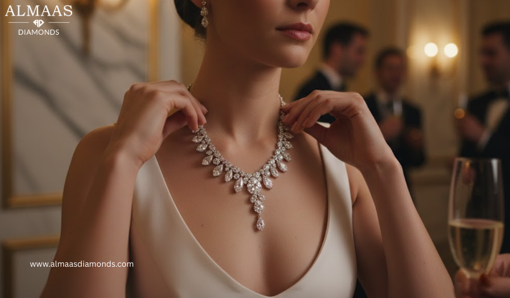 Styling a lab grown diamond necklace for Weddings and Special Events