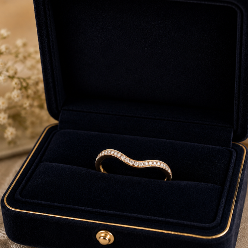 curved wedding band