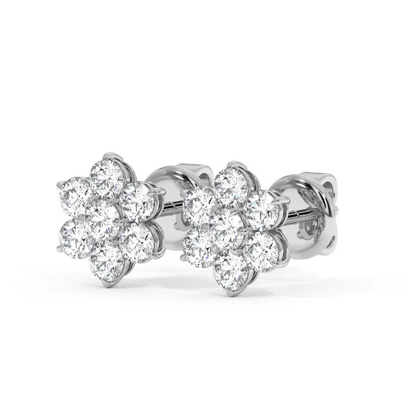 white gold diamond stud earrings