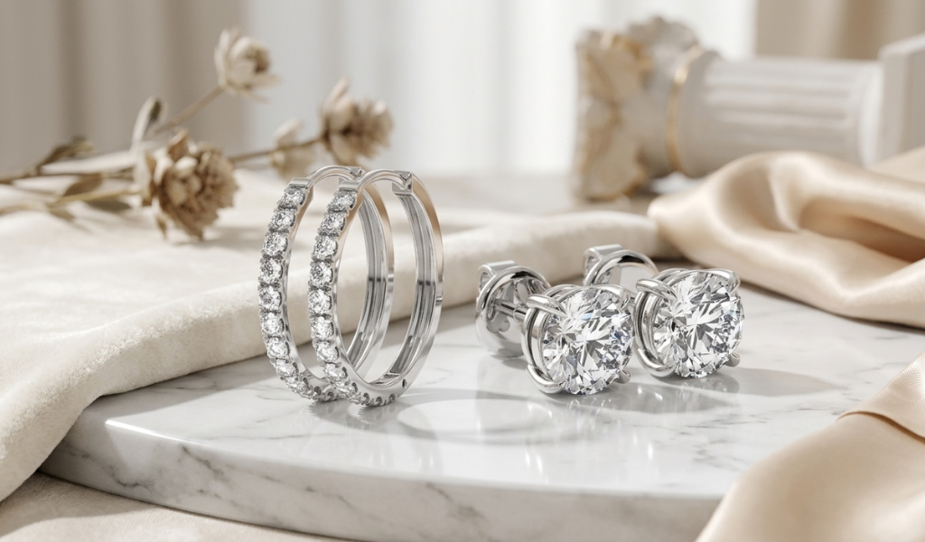 White Gold Diamond Stud Earrings vs Hoop Earrings: Which Should You Choose?