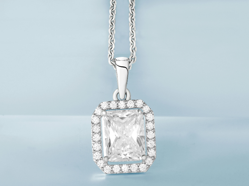 halo diamond necklace