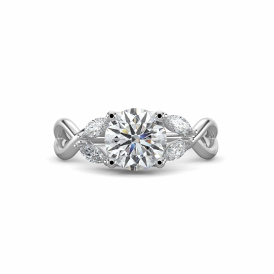 18K White Gold Primrose Diamond Set Shoulder Engagement Ring