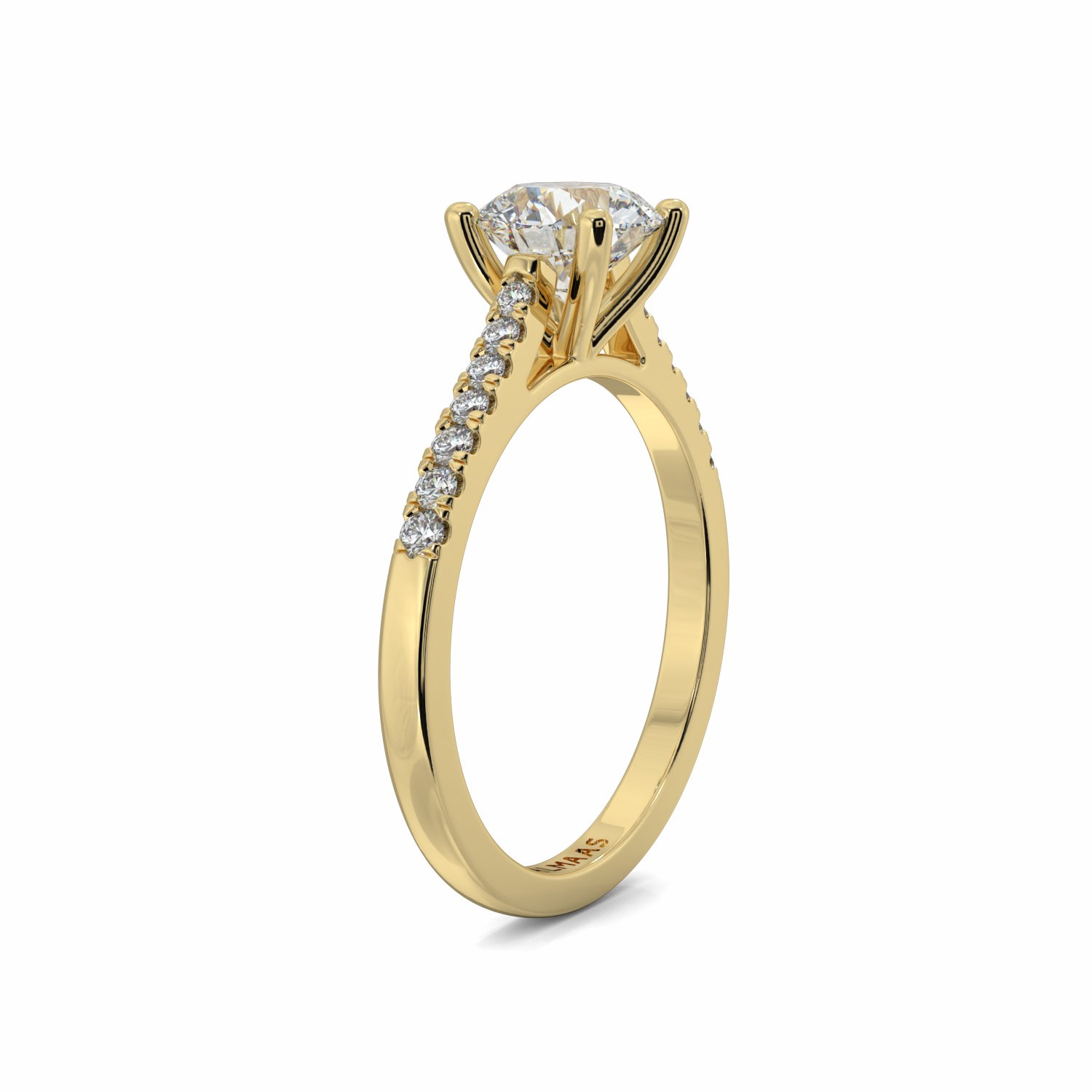 18K Yellow Gold Angelica Diamond Shoulder Engagement Ring