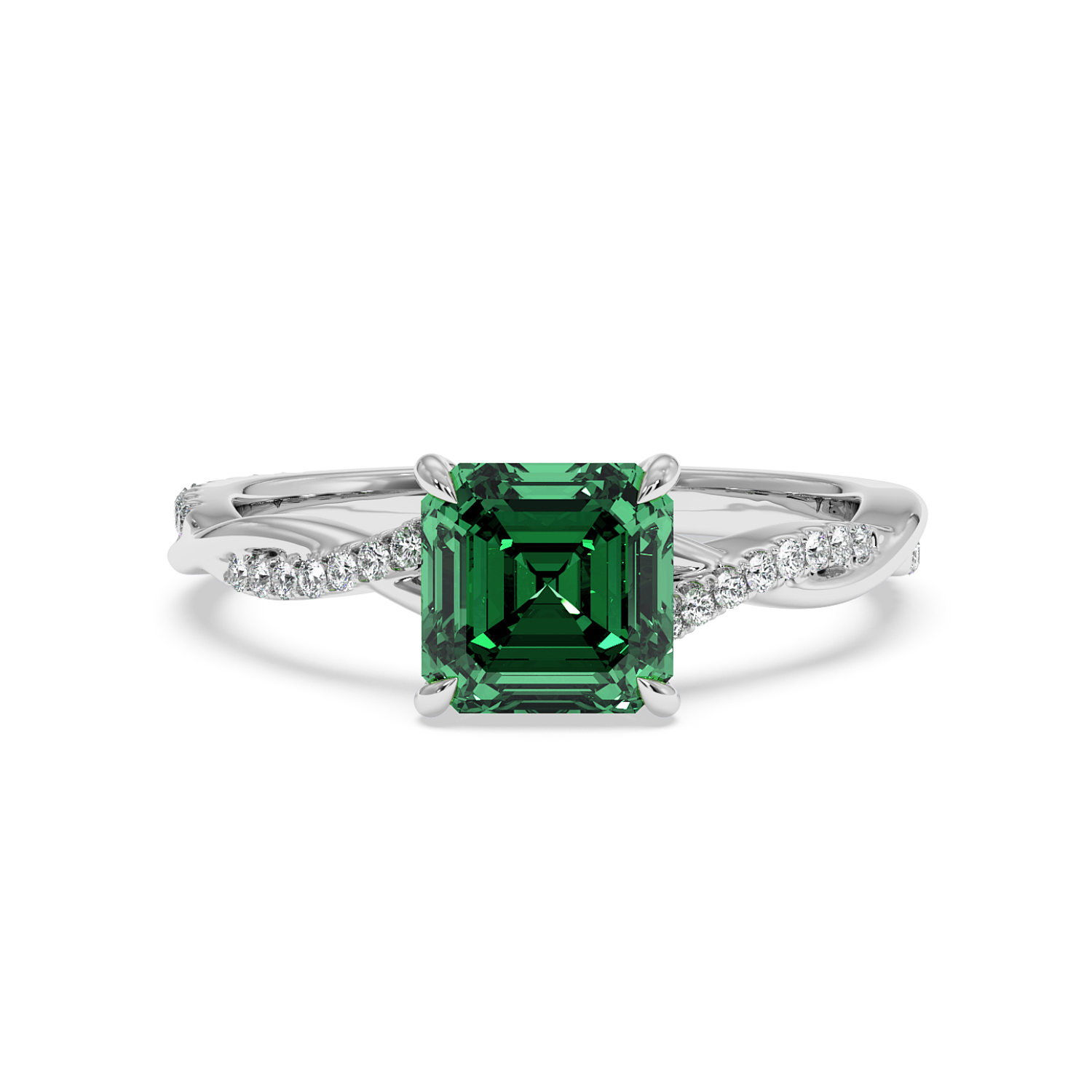 Platinum Rochelle Diamond Shoulder Engagement Ring