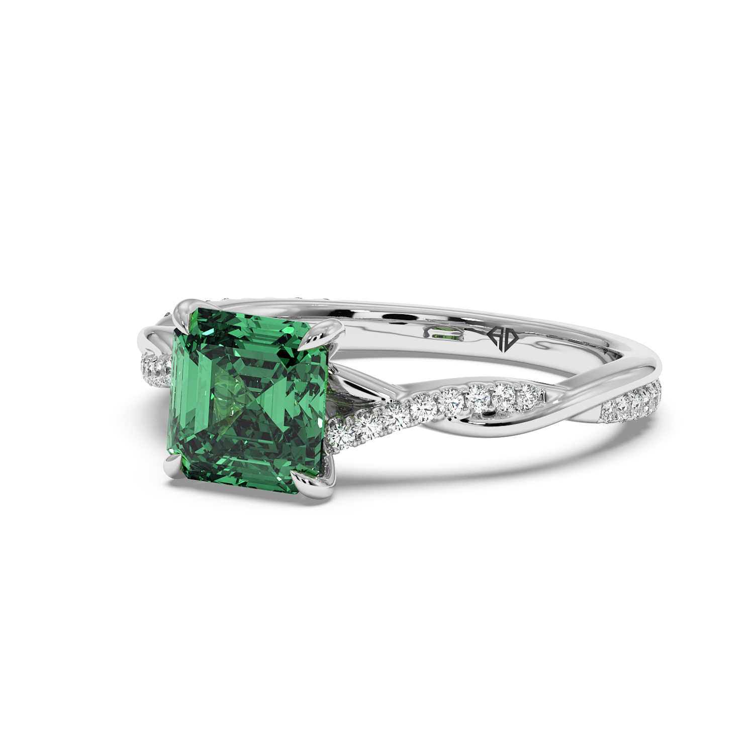 Platinum Rochelle Diamond Shoulder Engagement Ring