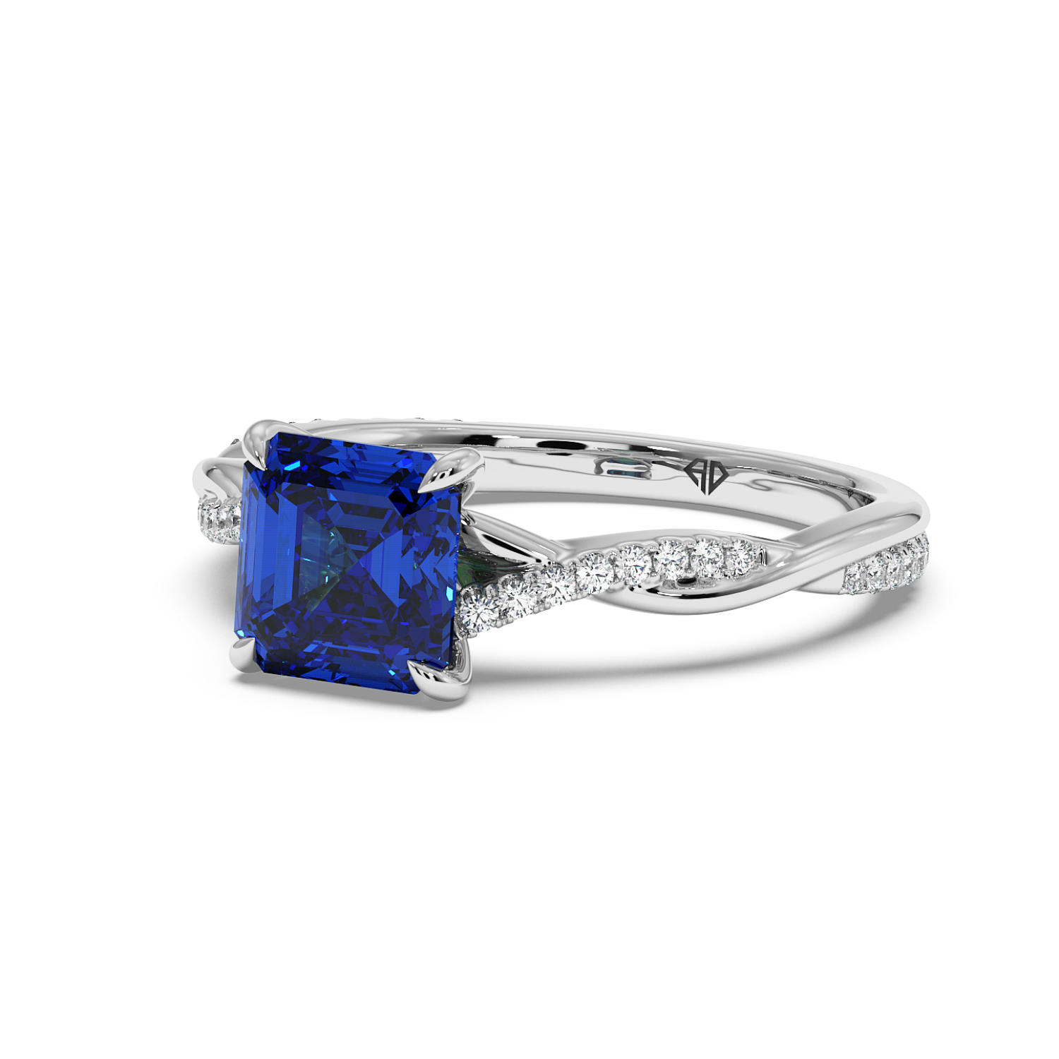 18K White Gold Rochelle Diamond Shoulder Engagement Ring