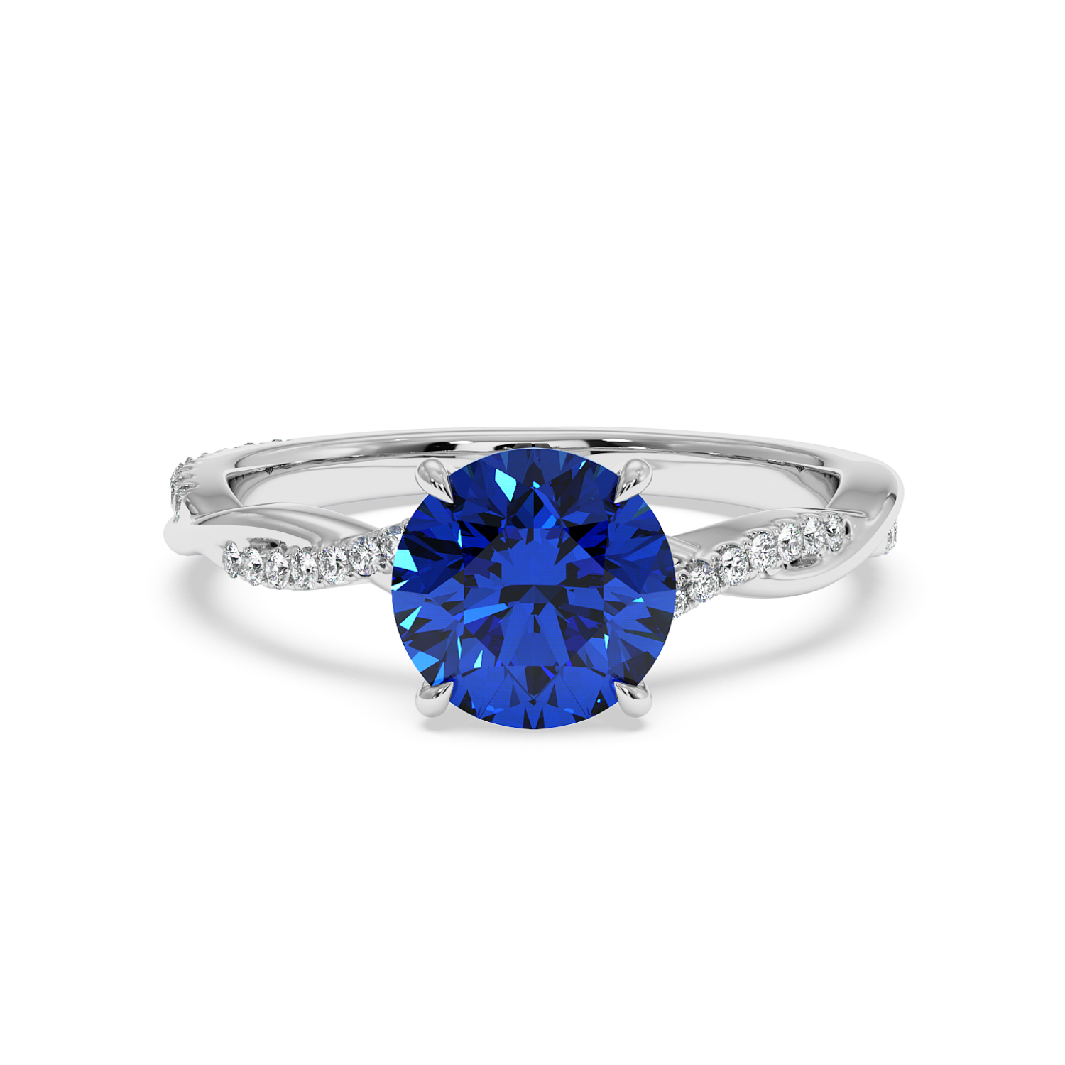 18K White Gold Rochelle Diamond Shoulder Engagement Ring