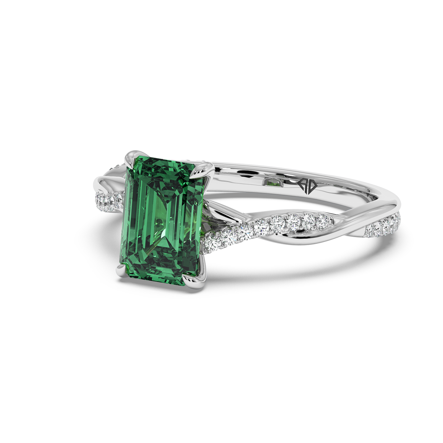 Platinum Rochelle Diamond Shoulder Engagement Ring