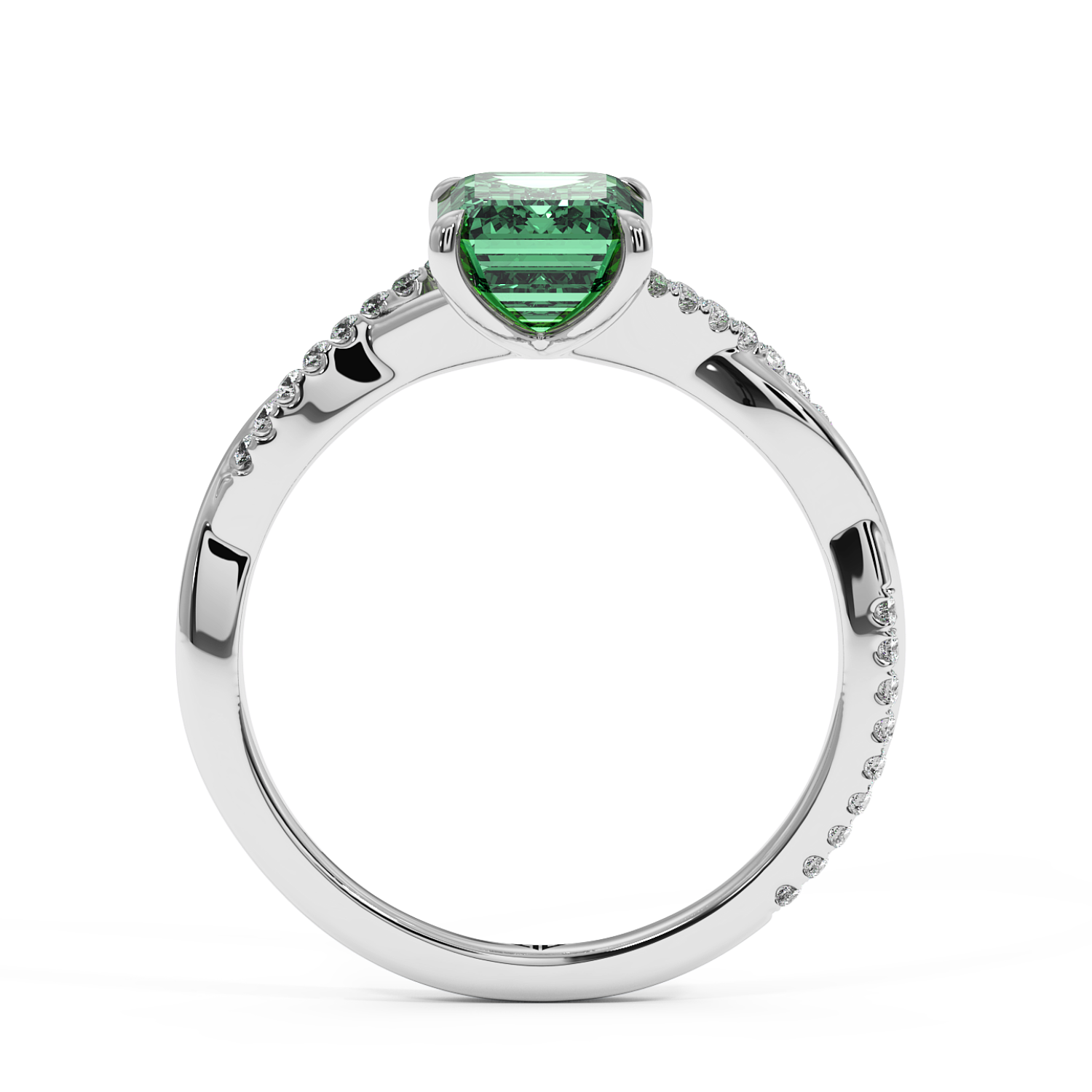 Platinum Rochelle Diamond Shoulder Engagement Ring