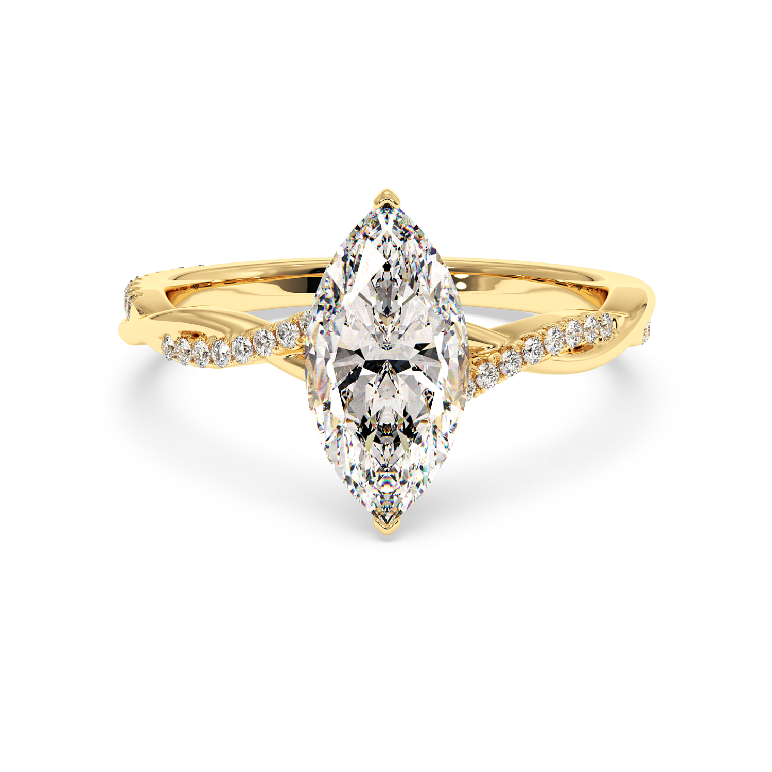 18K White Gold Rochelle Diamond Shoulder Engagement Ring