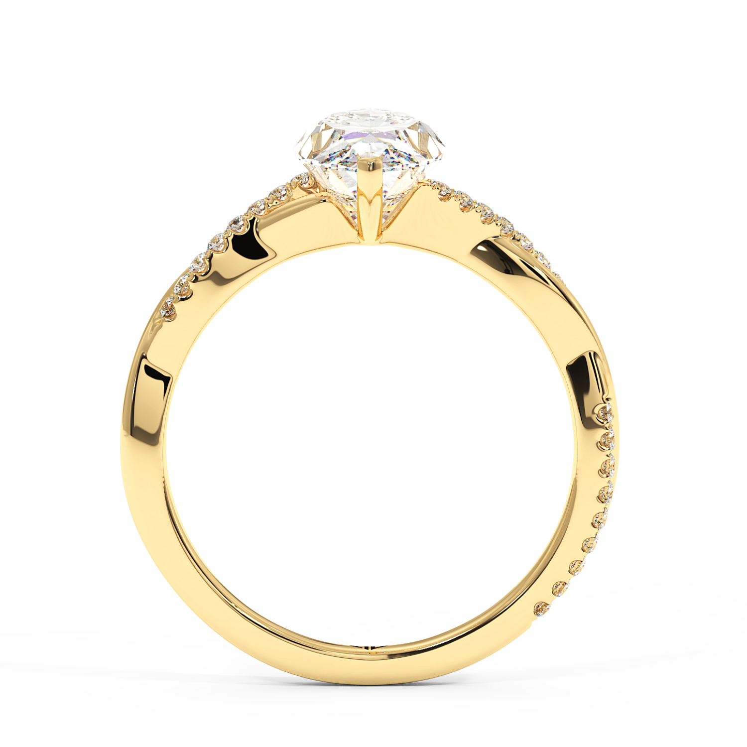 18K Yellow Gold Rochelle Diamond Shoulder Engagement Ring