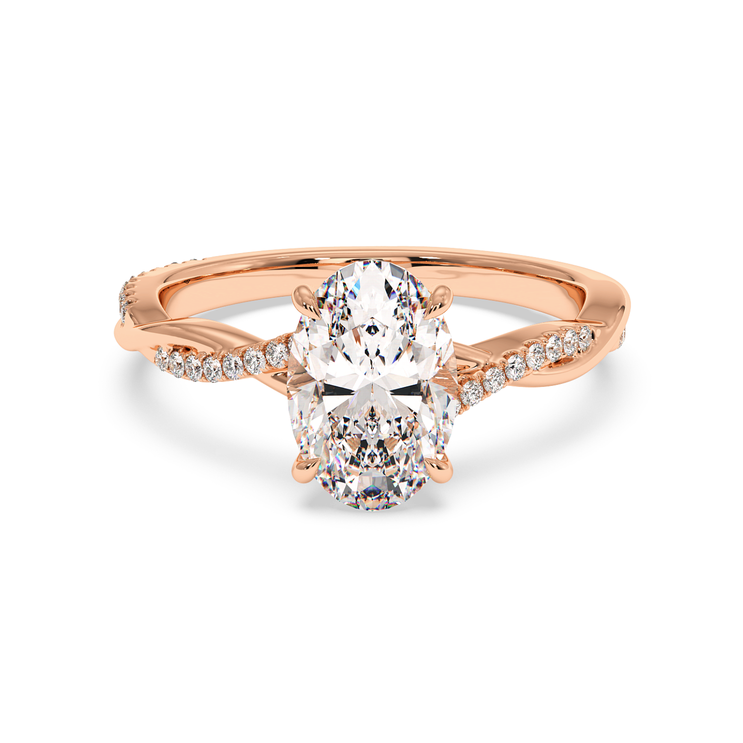 18K White Gold Rochelle Diamond Shoulder Engagement Ring