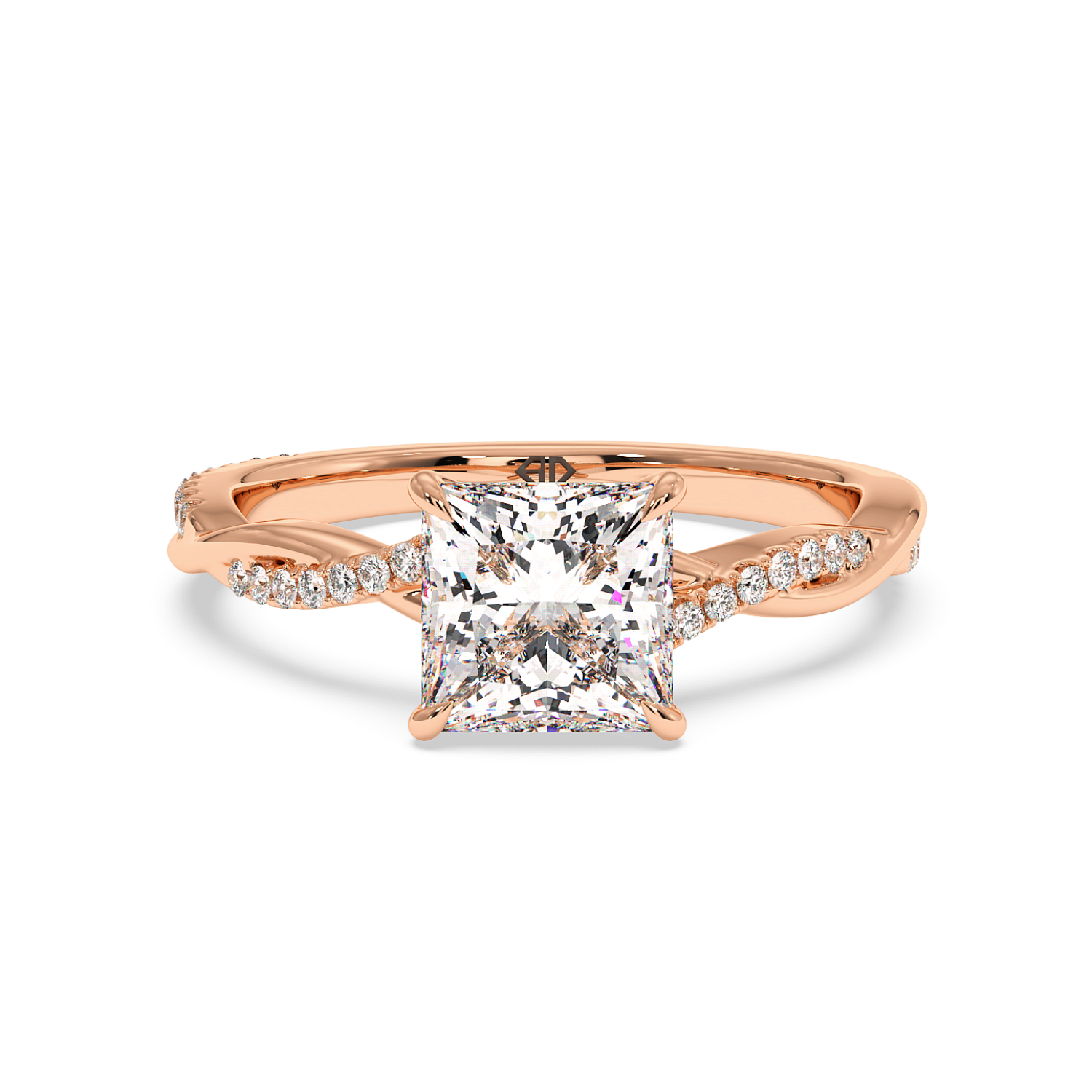 18K White Gold Rochelle Diamond Shoulder Engagement Ring