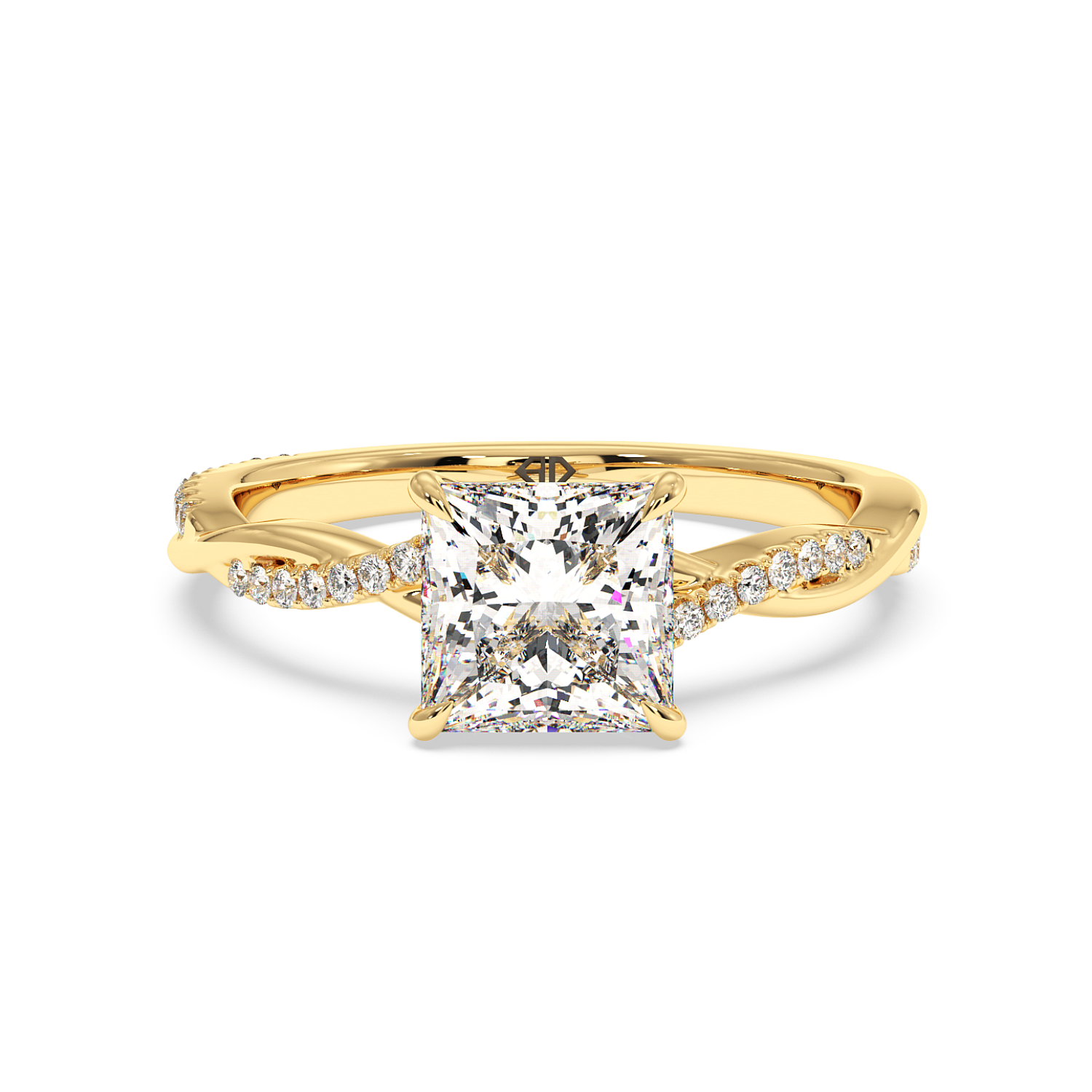 18K White Gold Rochelle Diamond Shoulder Engagement Ring