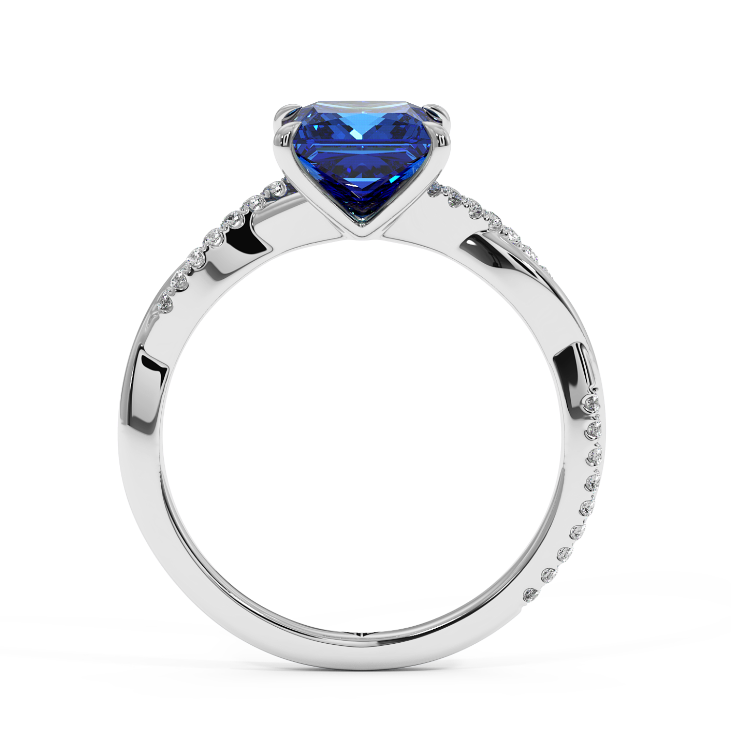 Platinum Rochelle Diamond Shoulder Engagement Ring