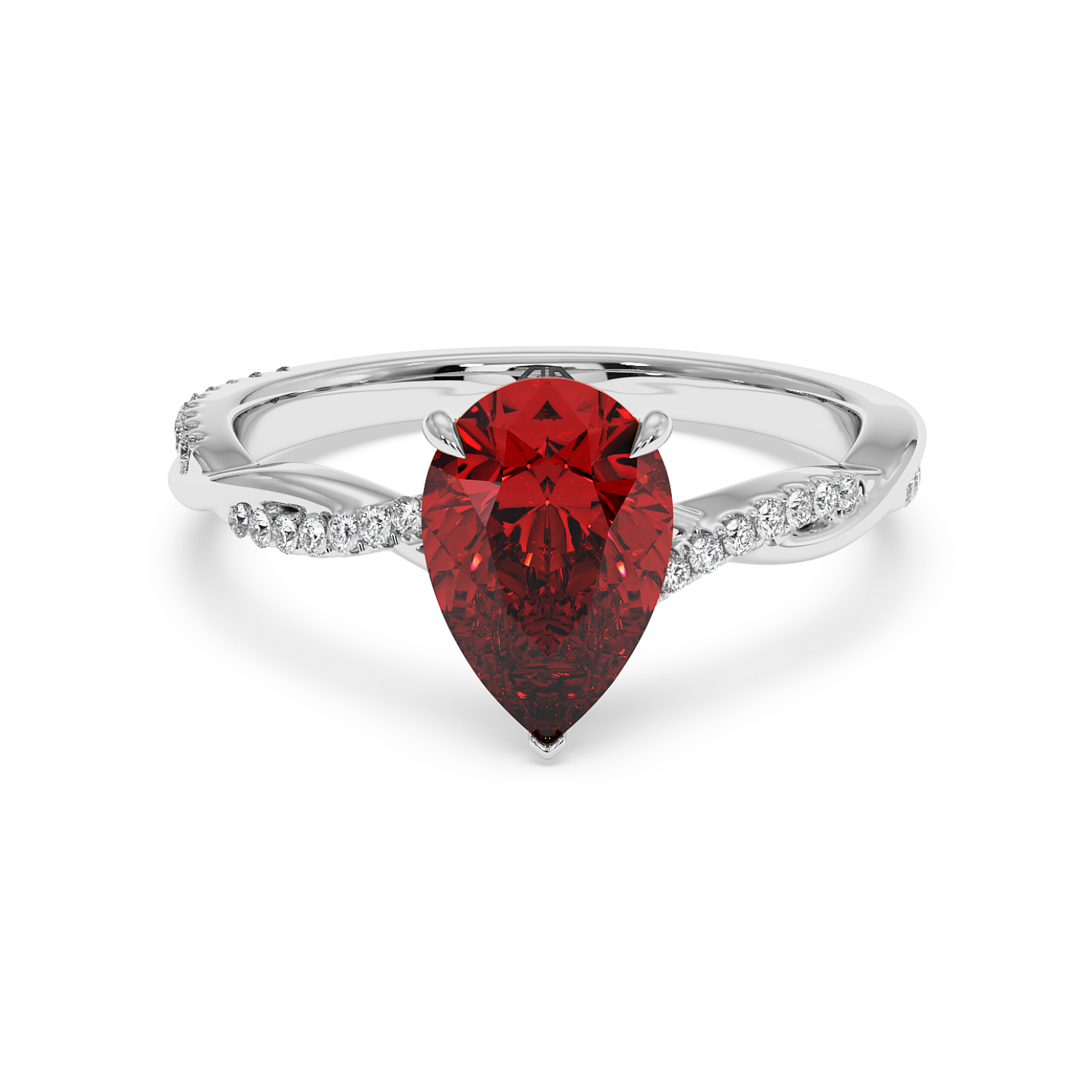 Platinum Rochelle Diamond Shoulder Engagement Ring