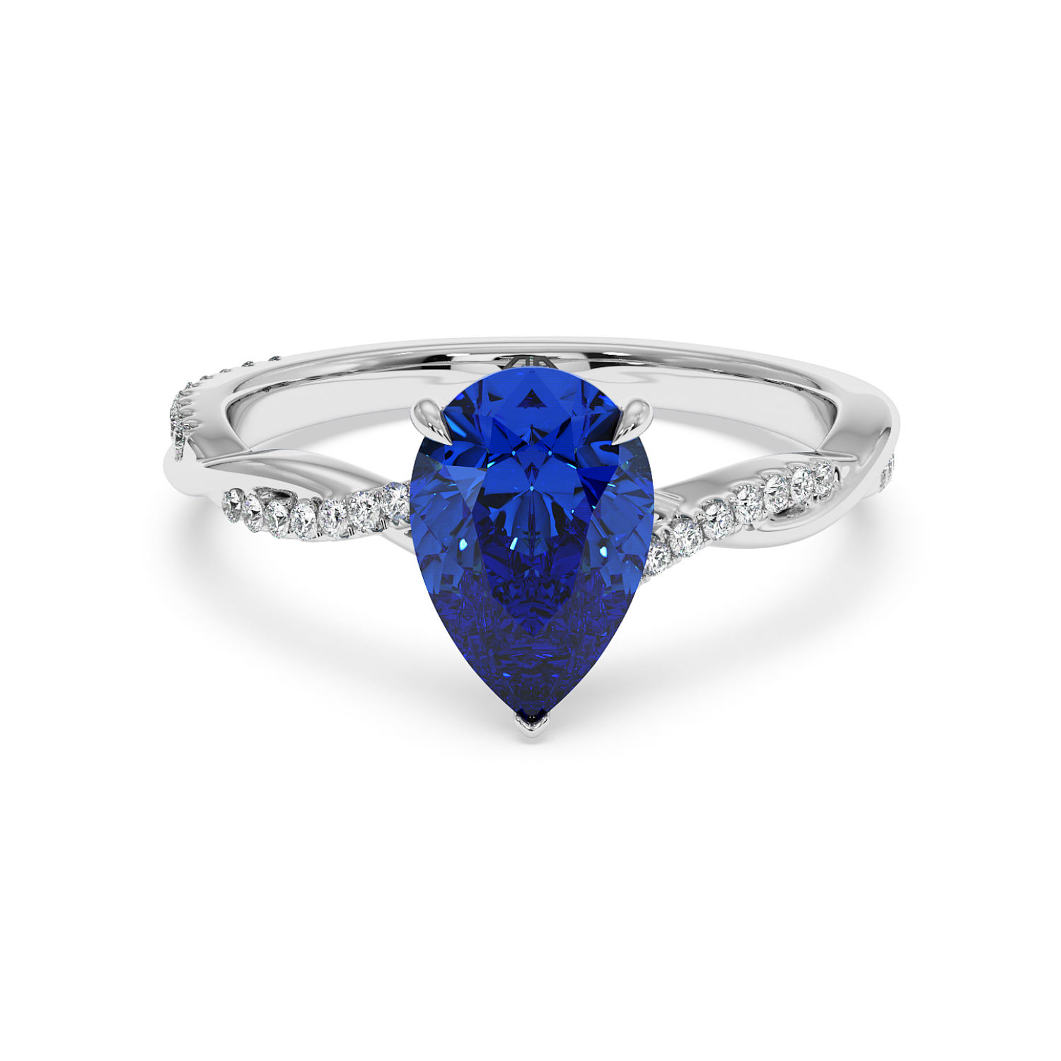 18K White Gold Rochelle Diamond Shoulder Engagement Ring