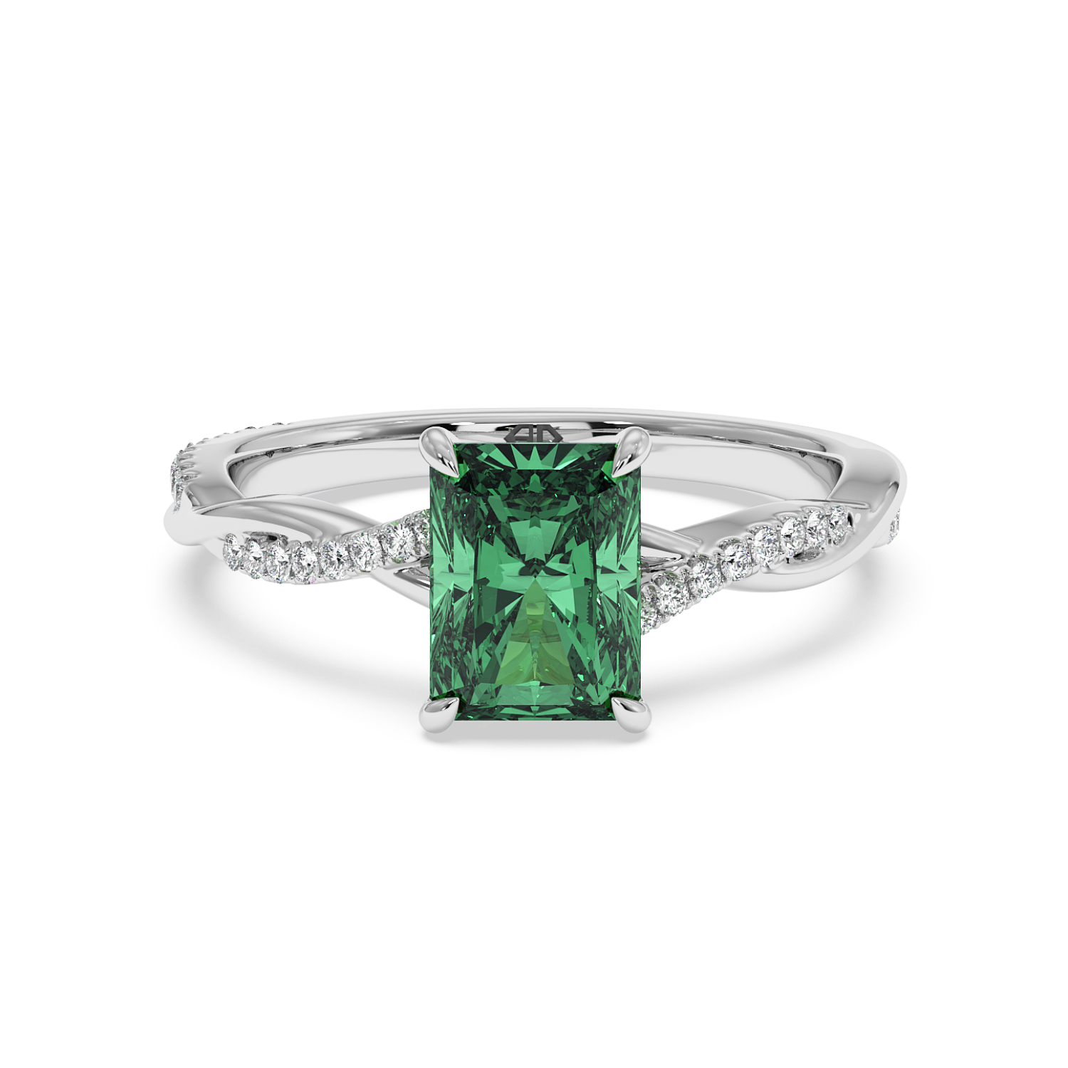 18K White Gold Rochelle Diamond Shoulder Engagement Ring