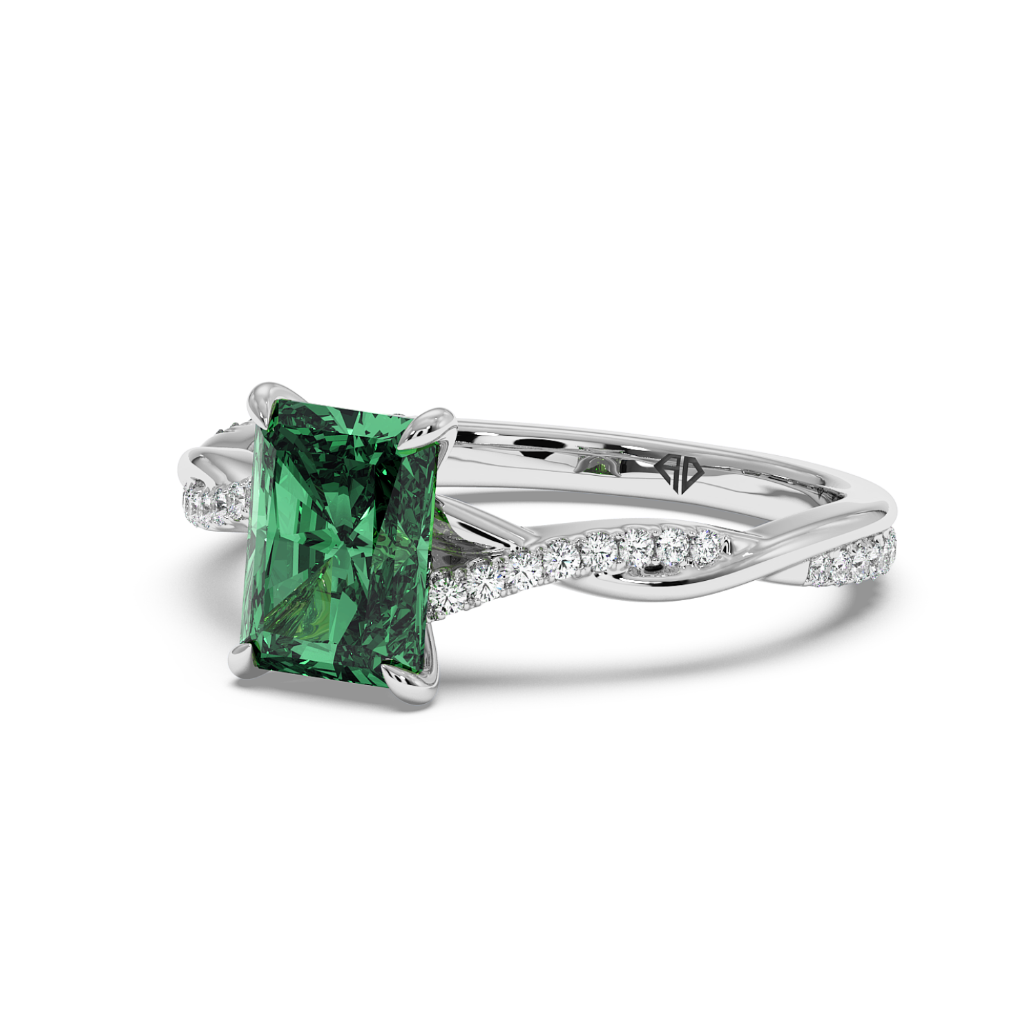 18K White Gold Rochelle Diamond Shoulder Engagement Ring