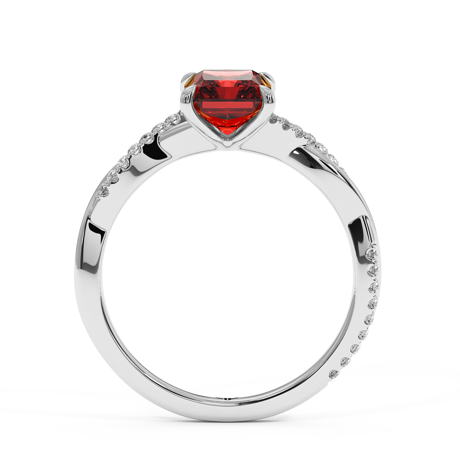 Platinum Rochelle Diamond Shoulder Engagement Ring