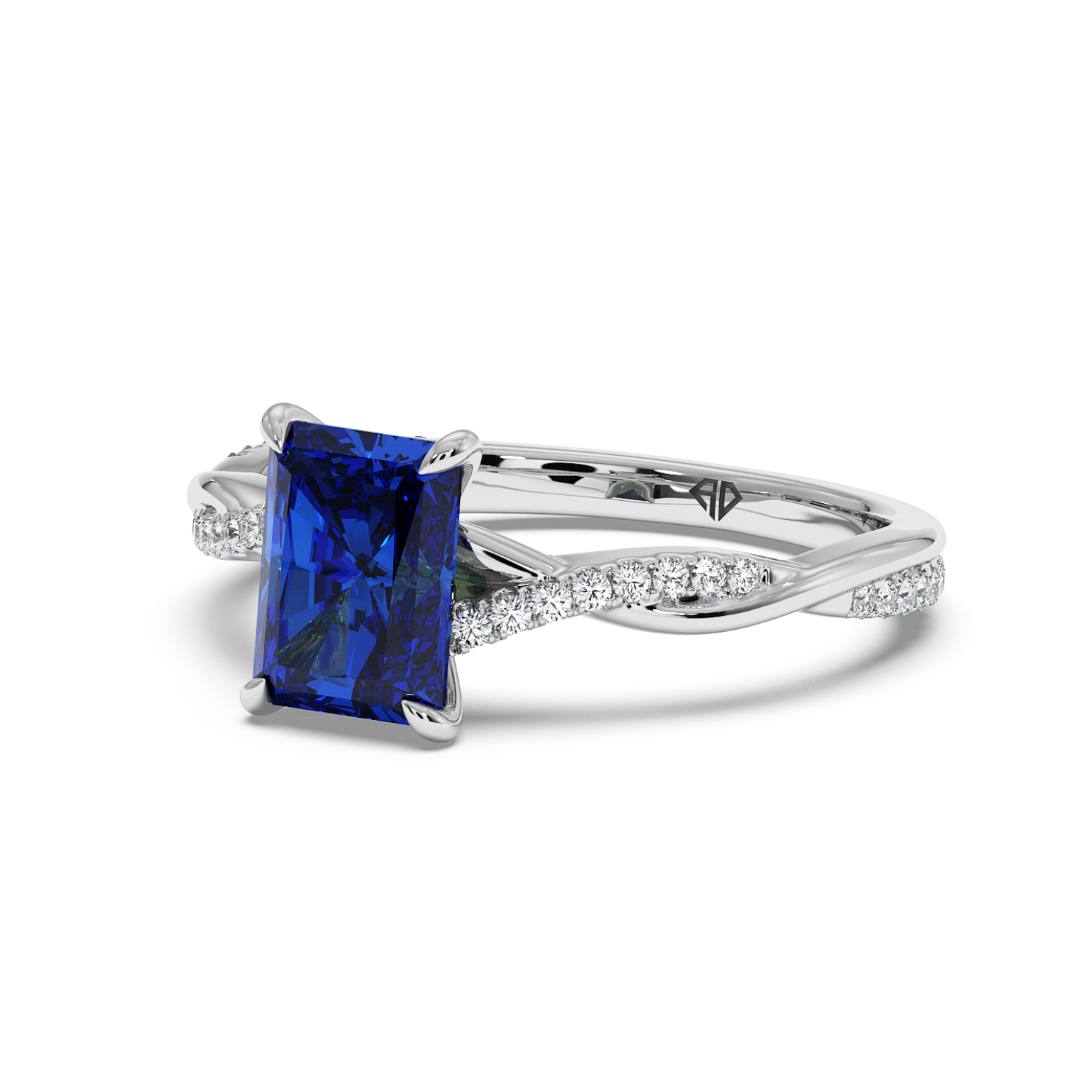 18K White Gold Rochelle Diamond Shoulder Engagement Ring