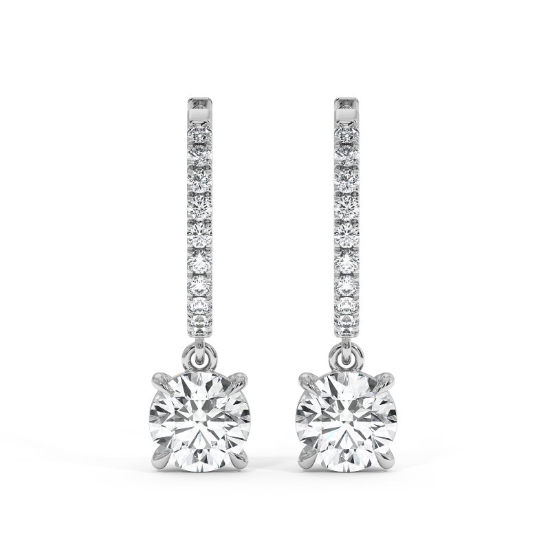 18K White Gold Jasmine Earrings