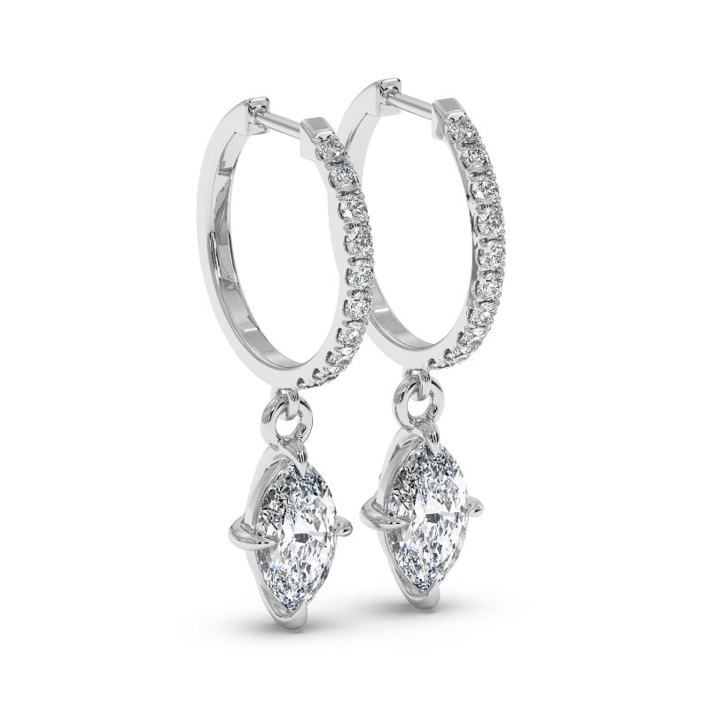 18K White Gold Jasmine Earrings