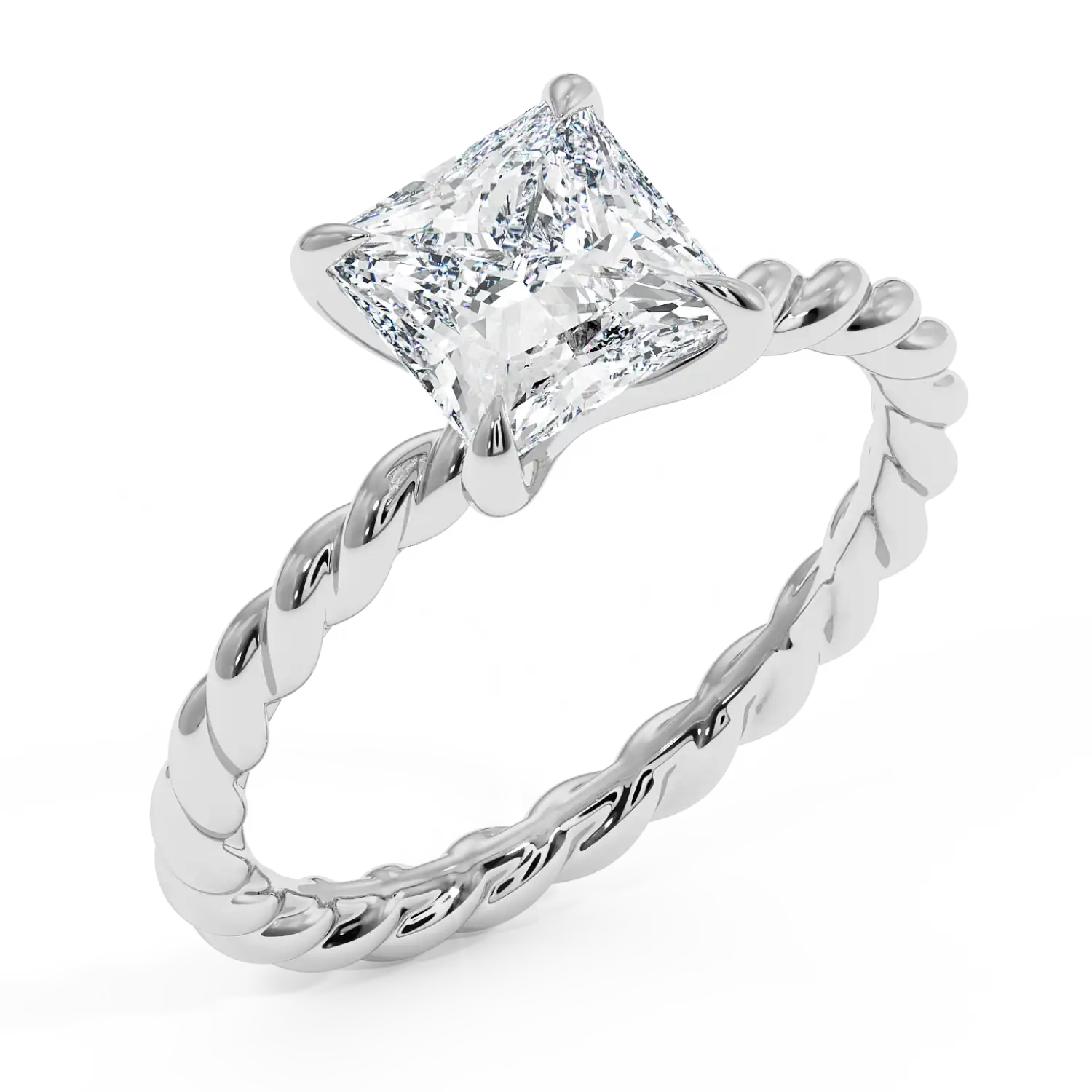 18K White Gold Noa Solitaire Engagement Ring