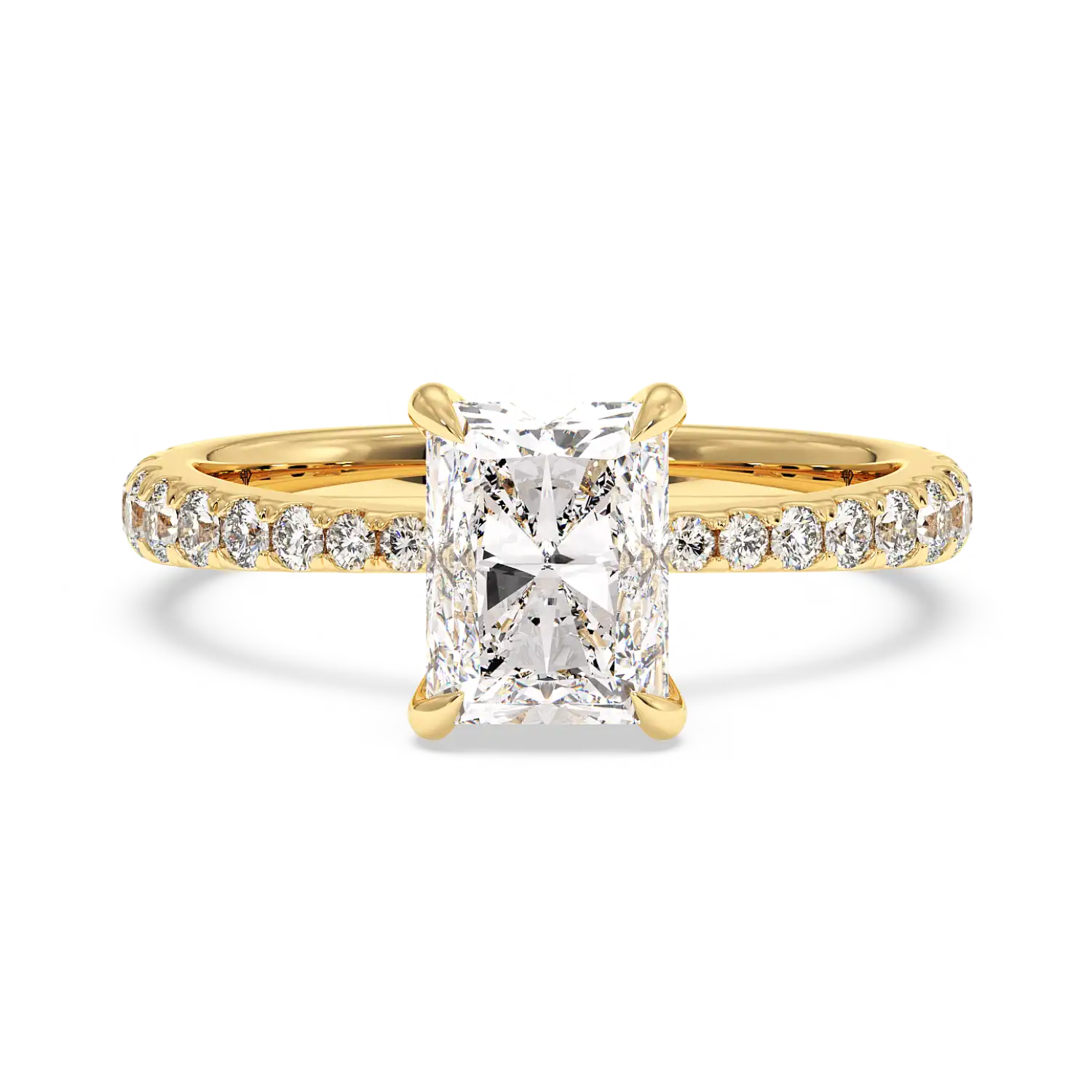 18K White Gold Ena Diamond Shoulder Engagement Ring