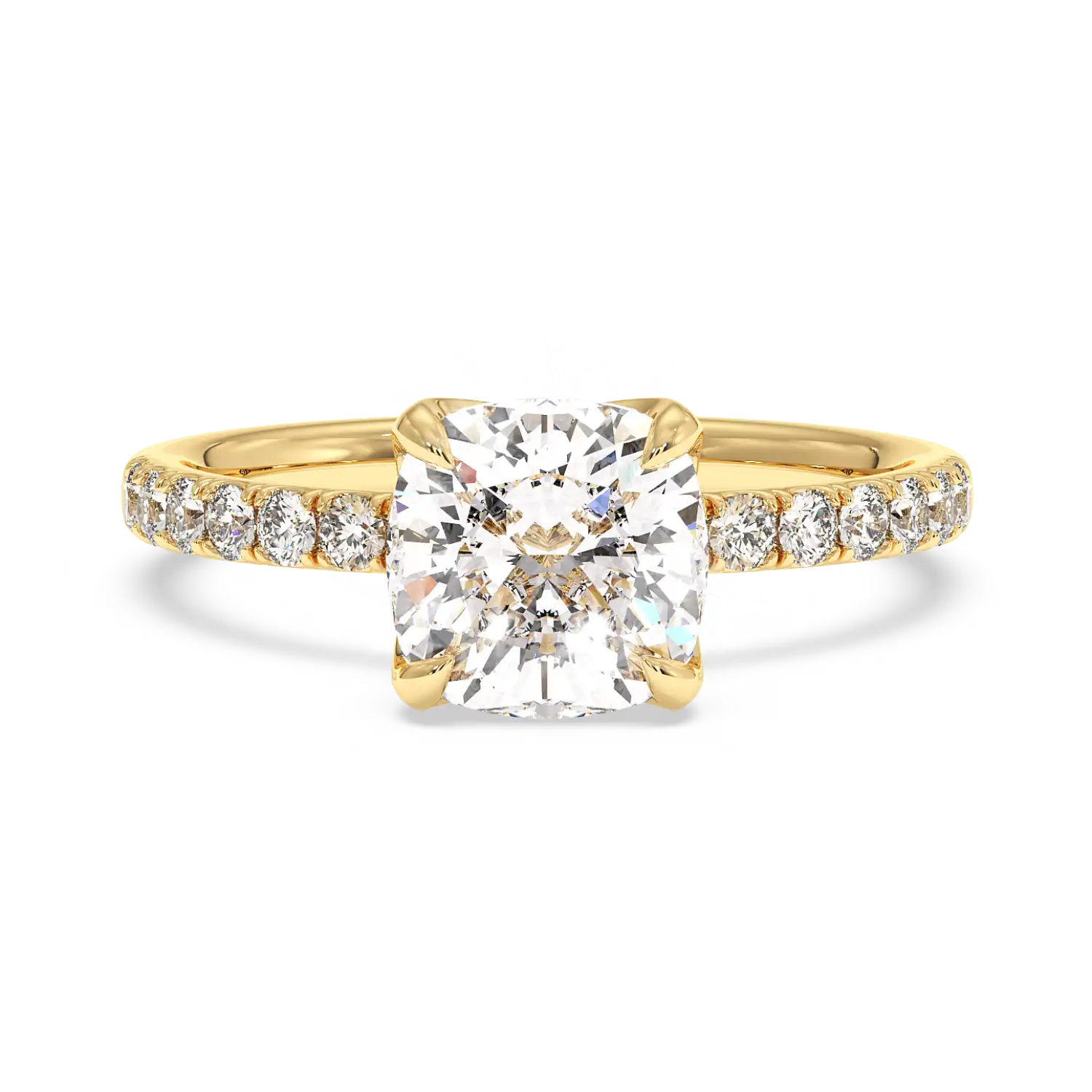18K White Gold Stella Diamond Shoulder Engagement Ring