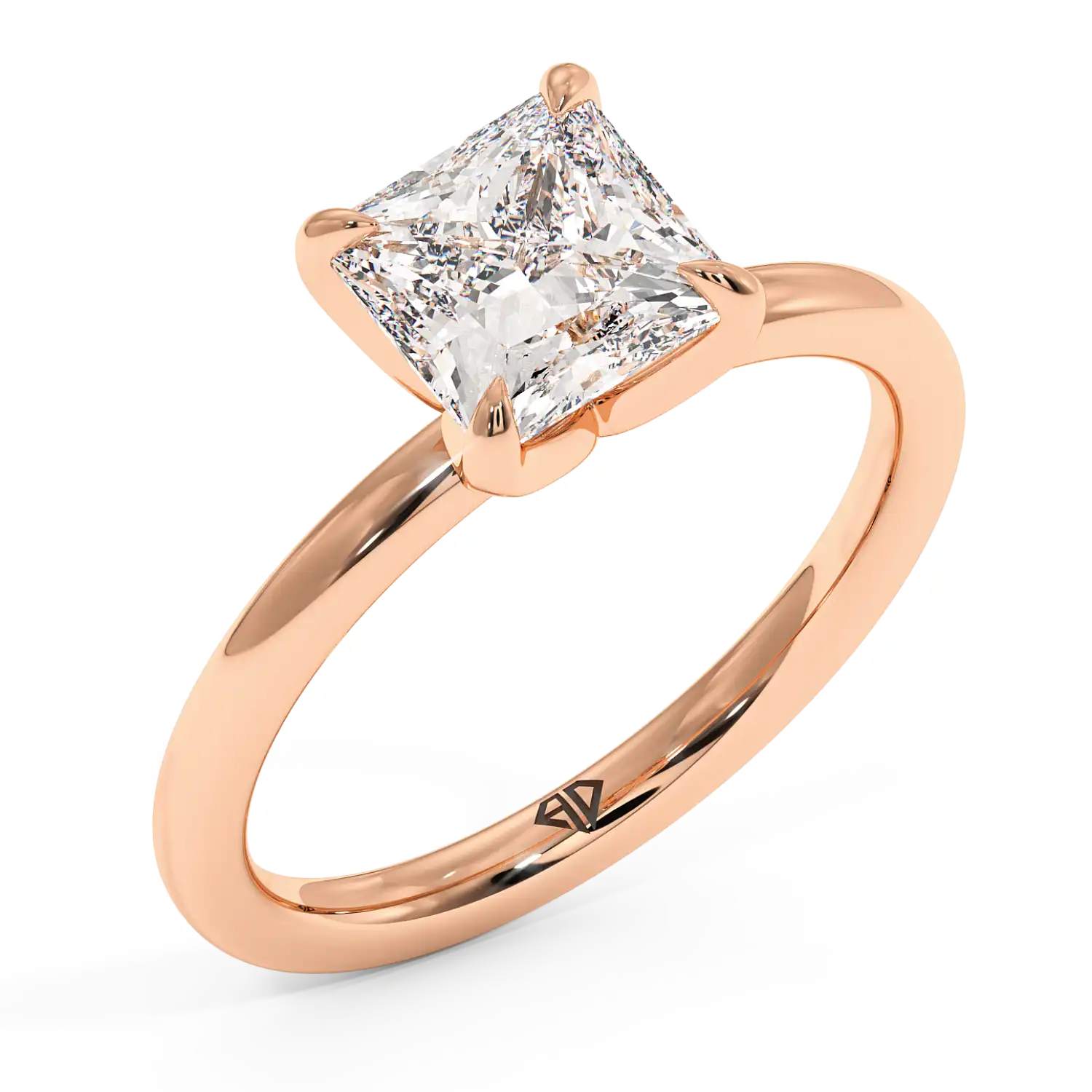 18K Rose Gold Uma Solitaire Engagement Ring