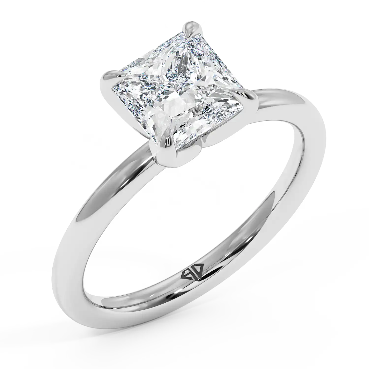 18K White Gold Uma Solitaire Engagement Ring