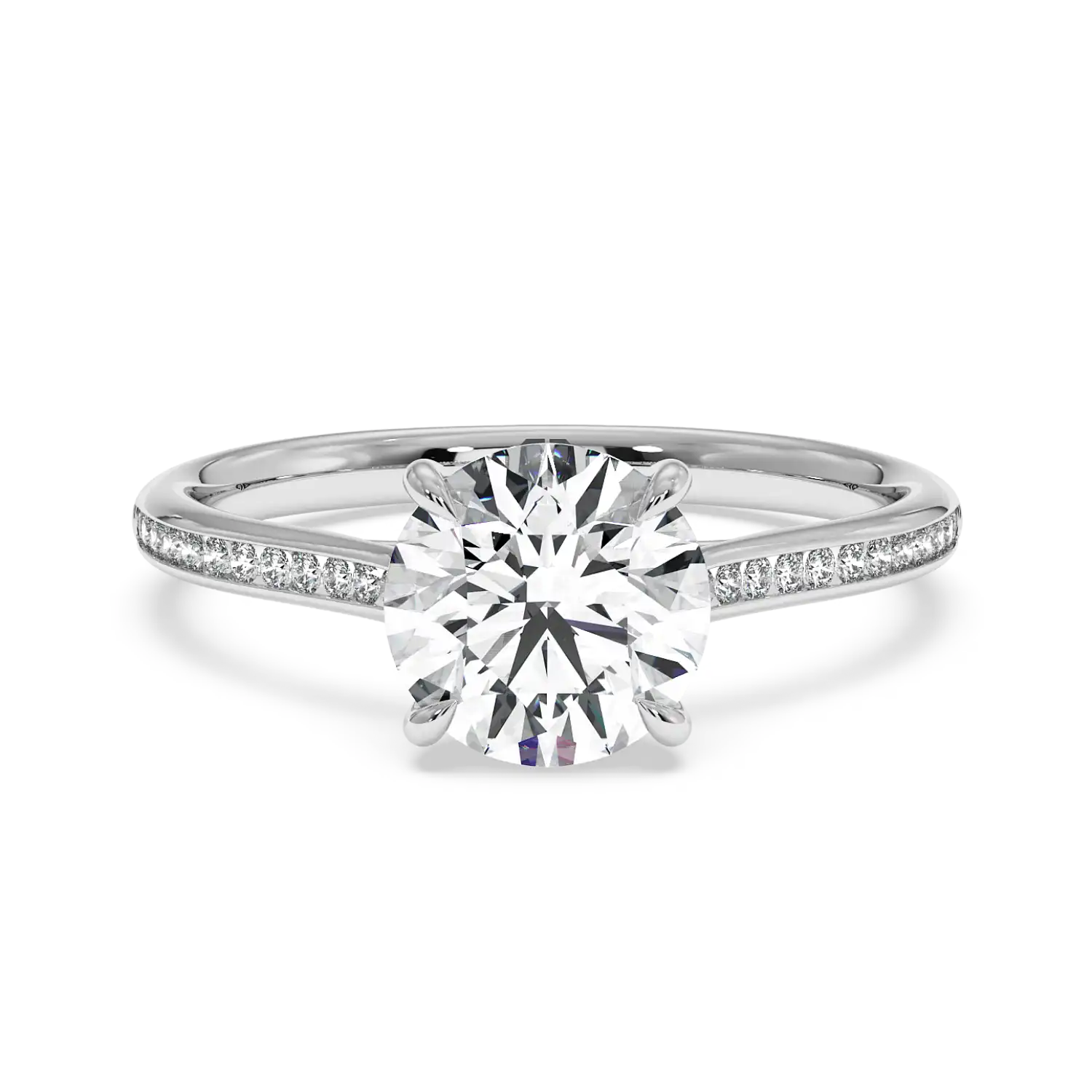 18K White Gold Poppy Channel Engagement Ring