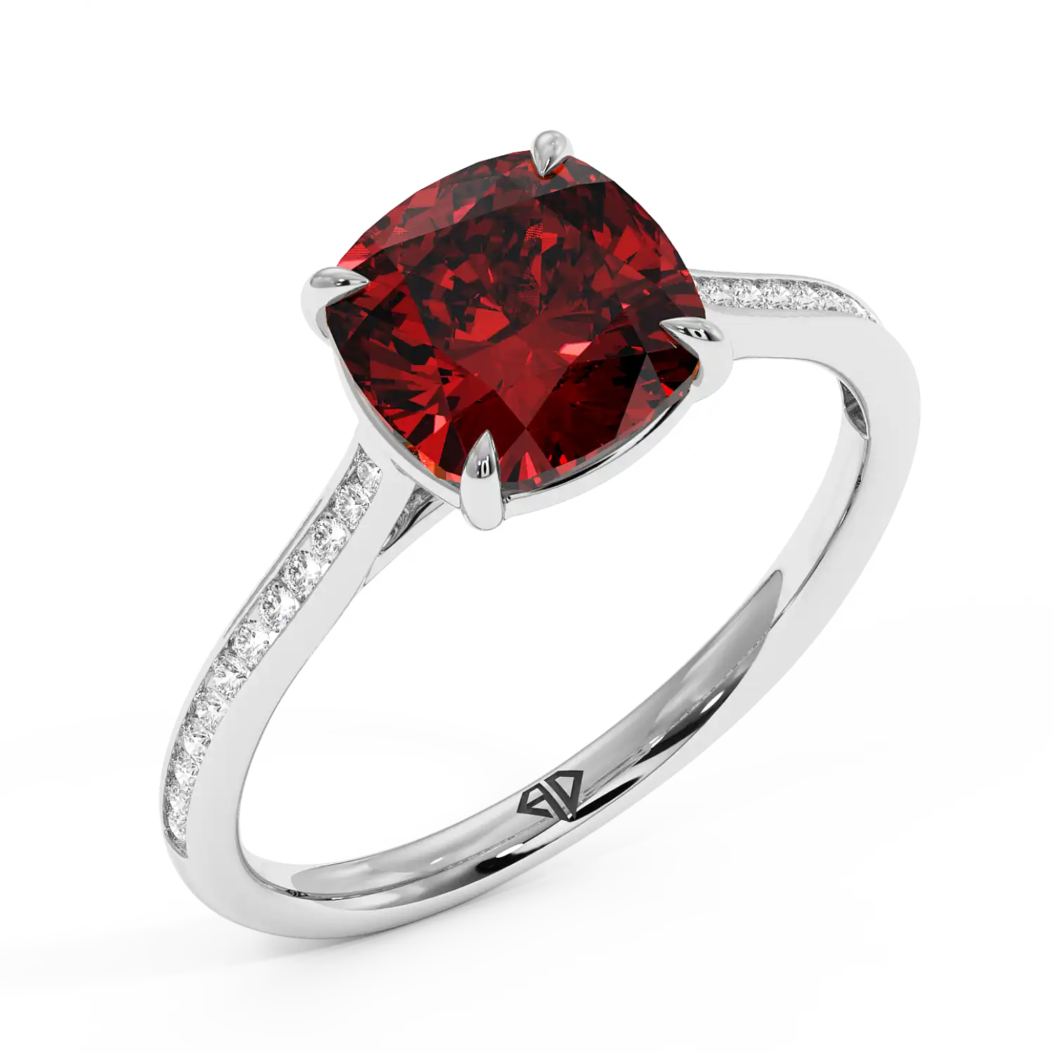 18K White Gold Poppy Channel Engagement Ring