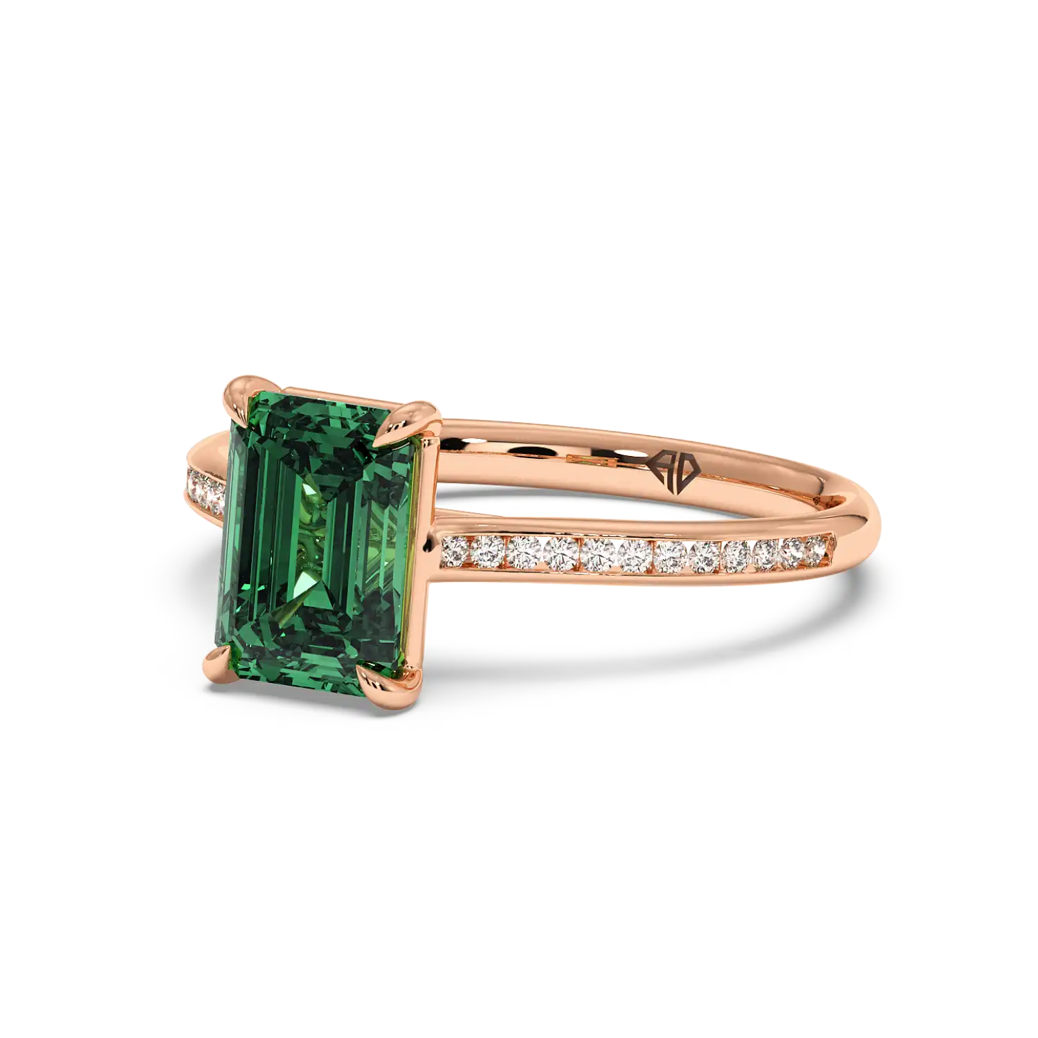 18K Rose Gold Poppy Channel Engagement Ring
