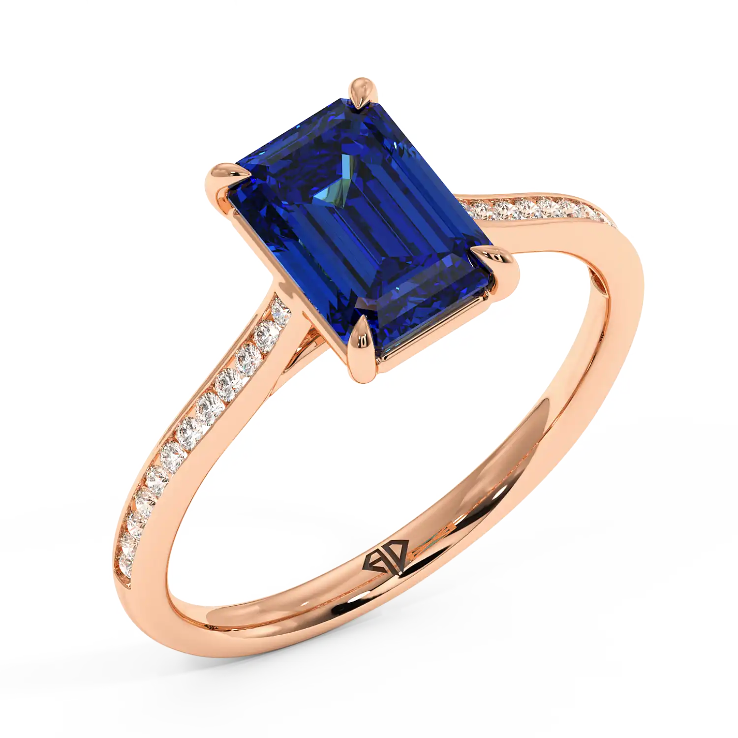 18K Rose Gold Poppy Channel Engagement Ring