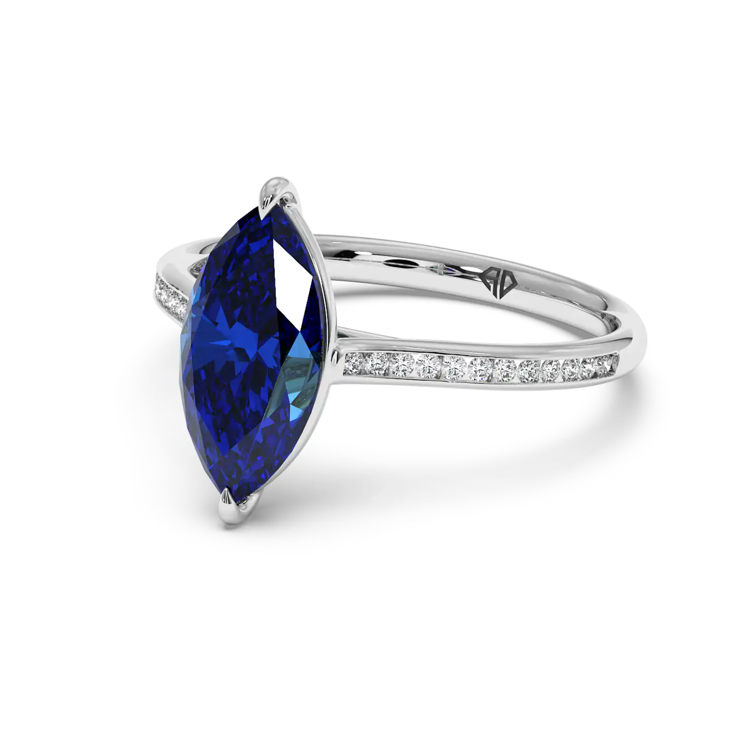 18K White Gold Poppy Channel Engagement Ring