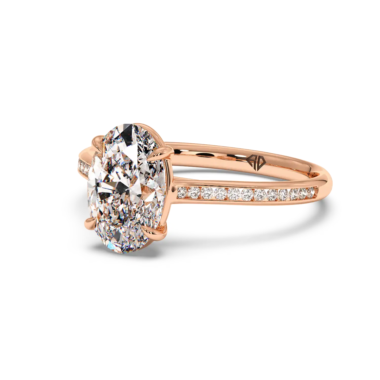 18K Rose Gold Poppy Channel Engagement Ring