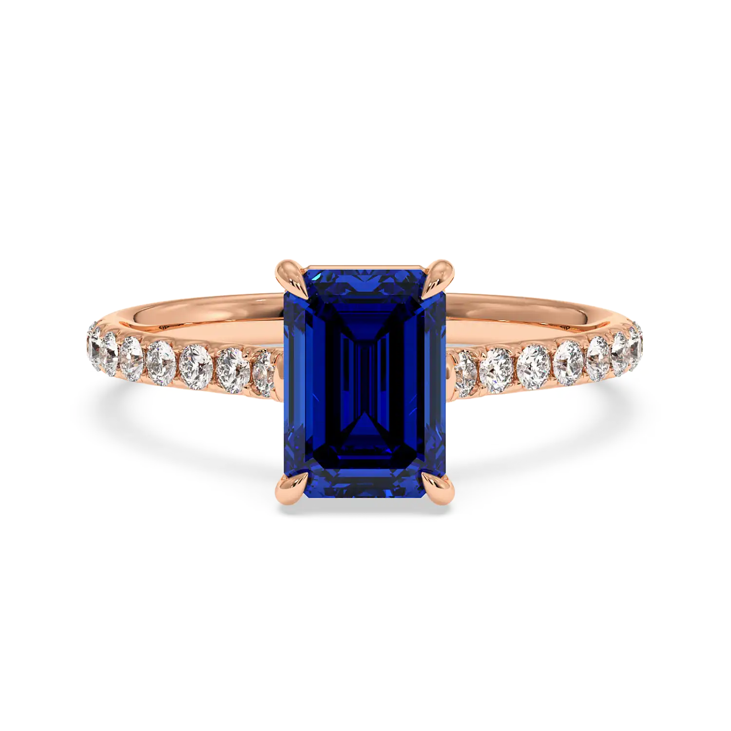 18K Rose Gold Poppy Micro Diamond Solitaire Engagement Ring