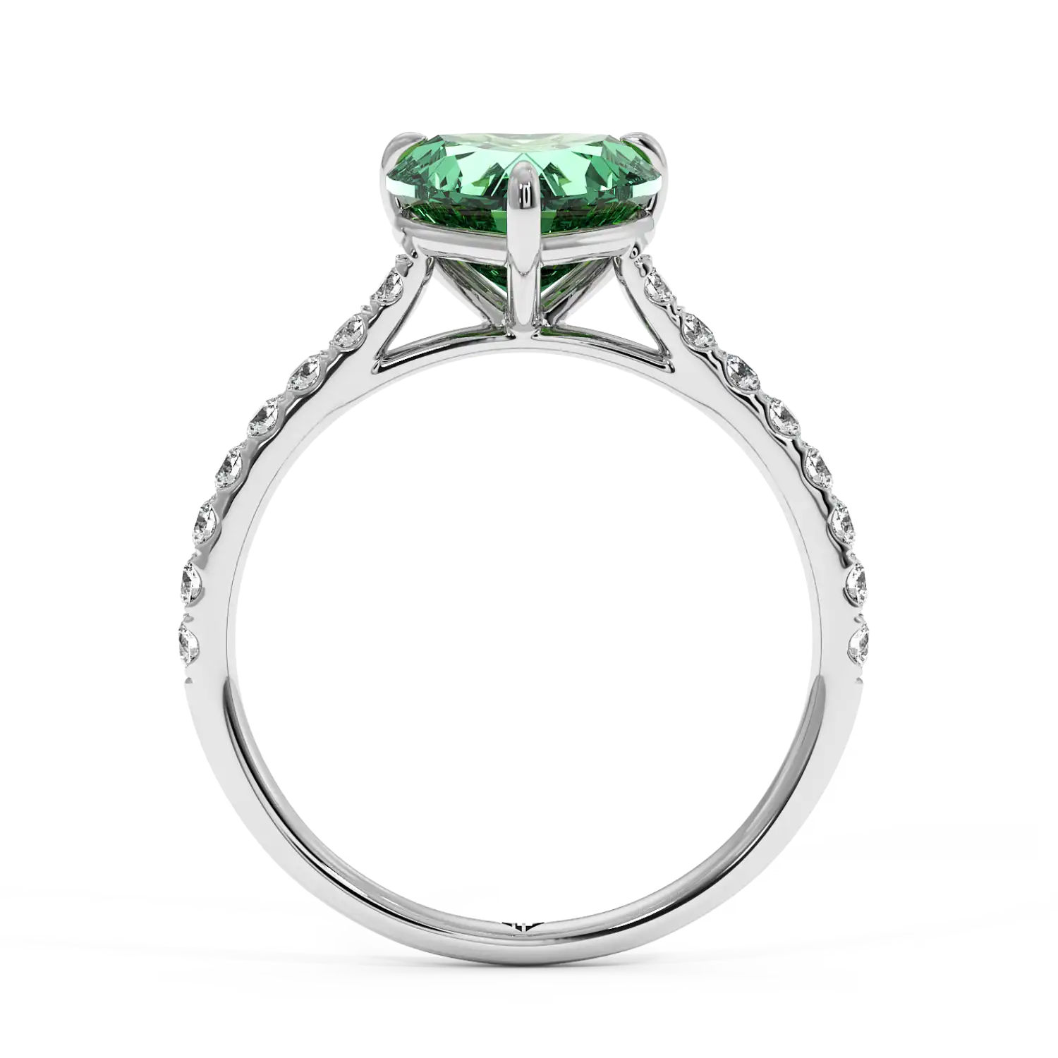 18K White Gold Poppy Micro Engagement Ring