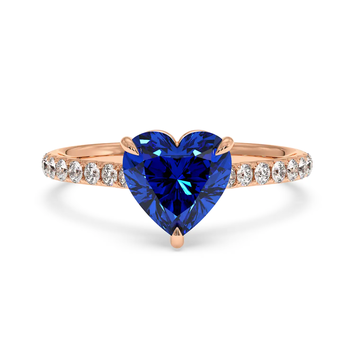 18K Rose Gold Poppy Micro Diamond Solitaire Engagement Ring