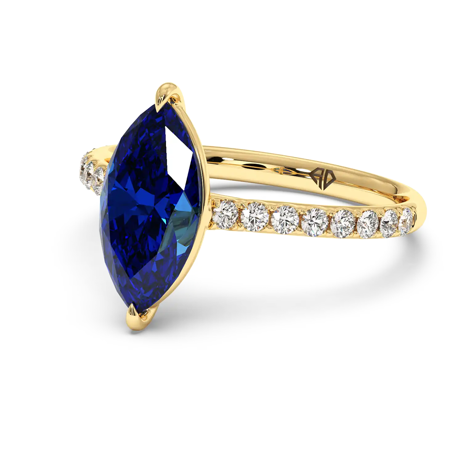 18K Yellow Gold Poppy Micro Engagement Ring