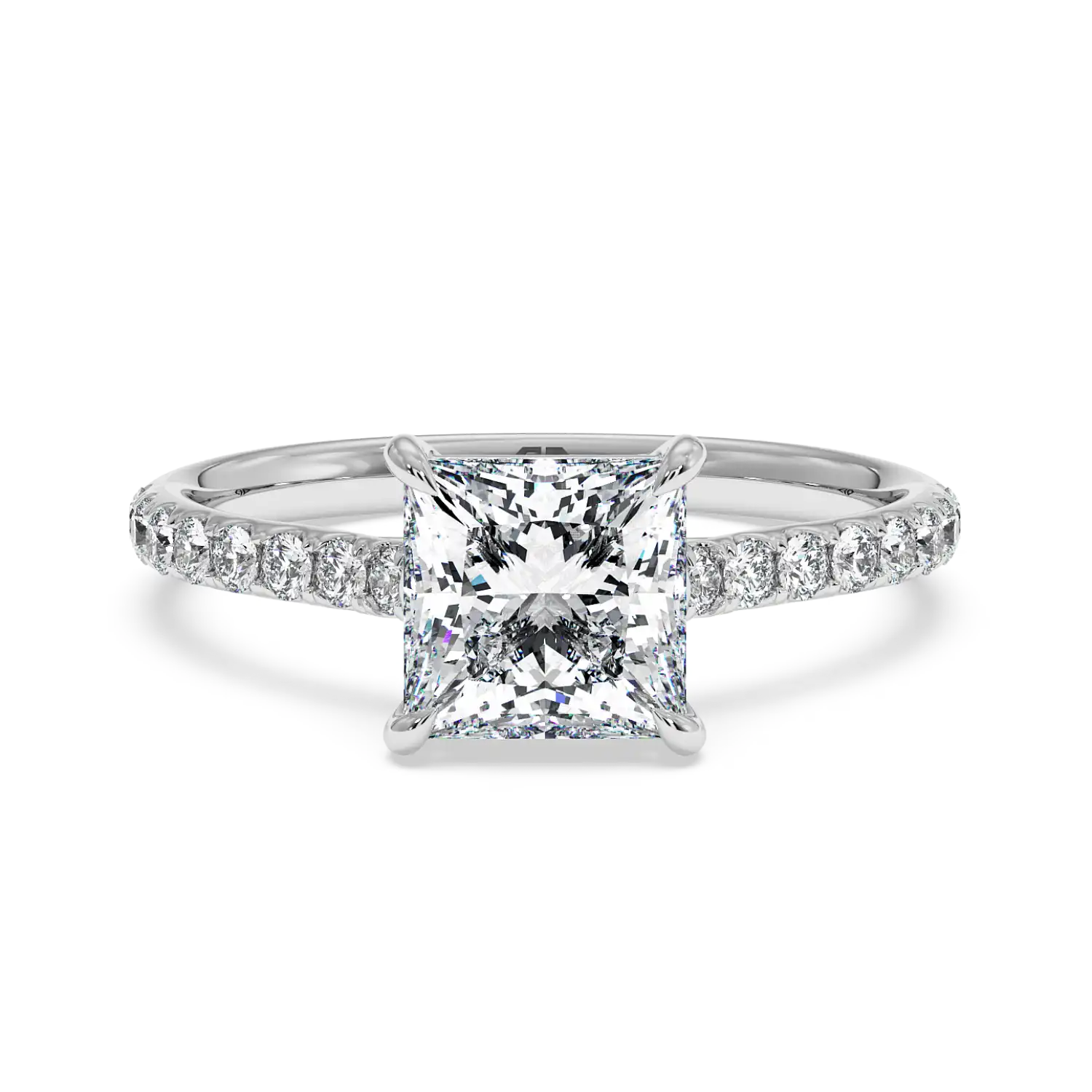 18K White Gold Poppy Micro Engagement Ring