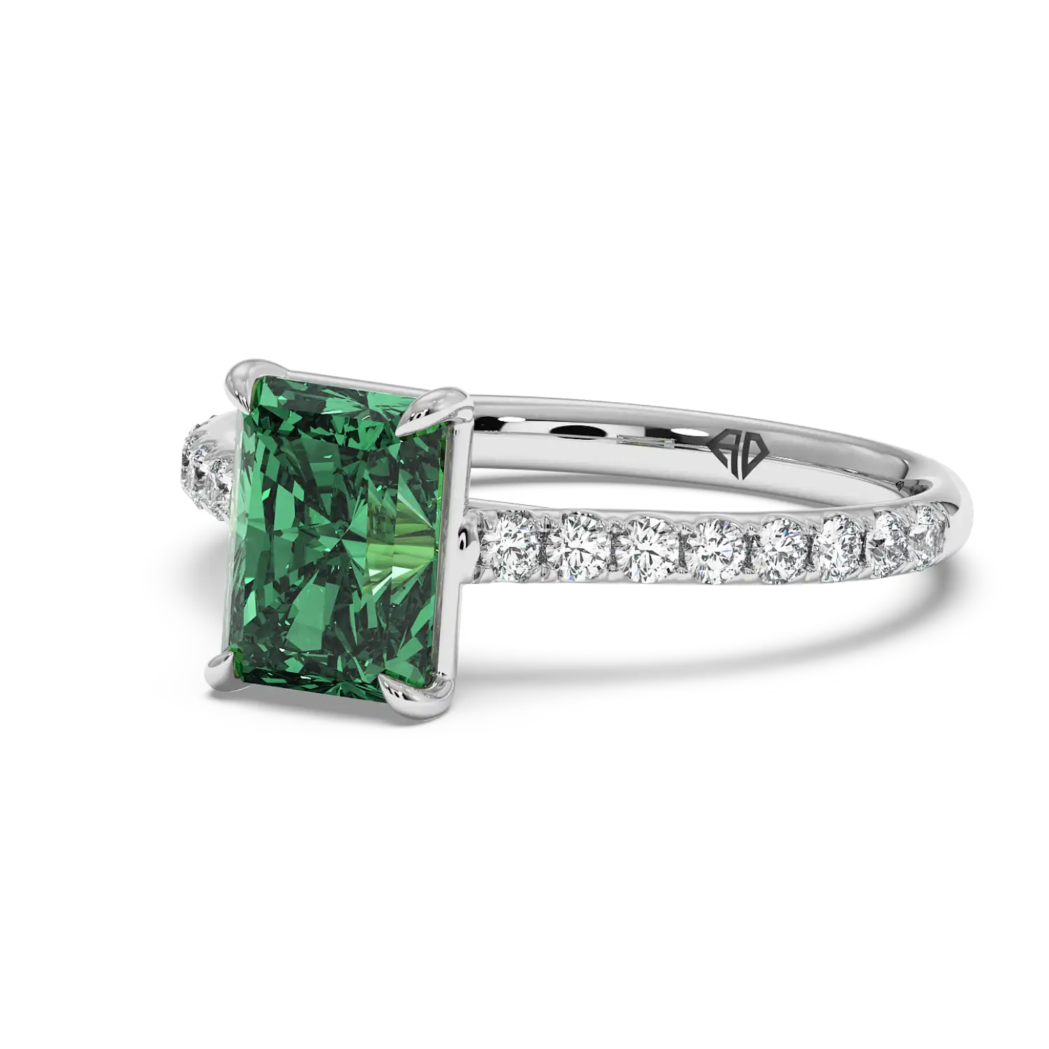 Platinum Poppy Micro Diamond Solitaire Engagement Ring