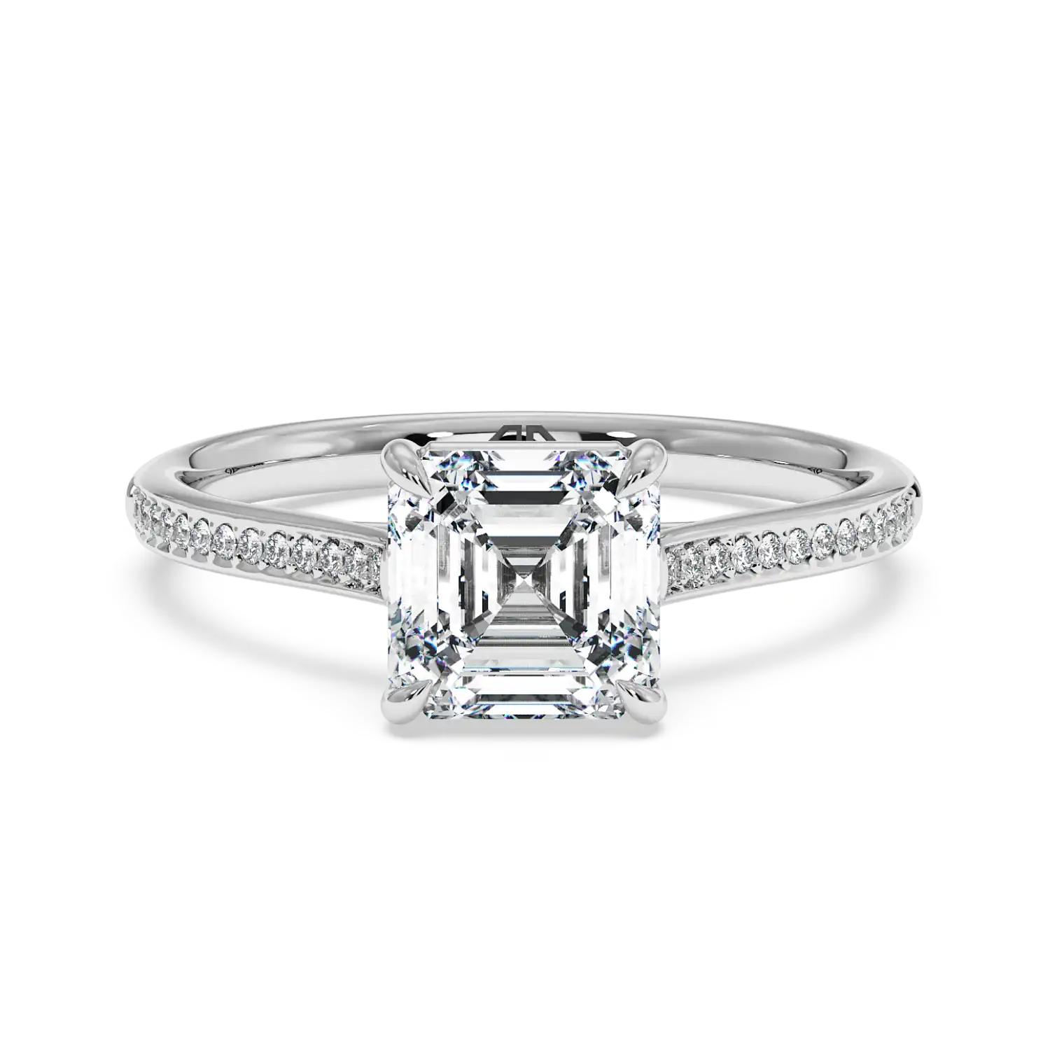 18K White Gold Poppy Pave Engagement Ring