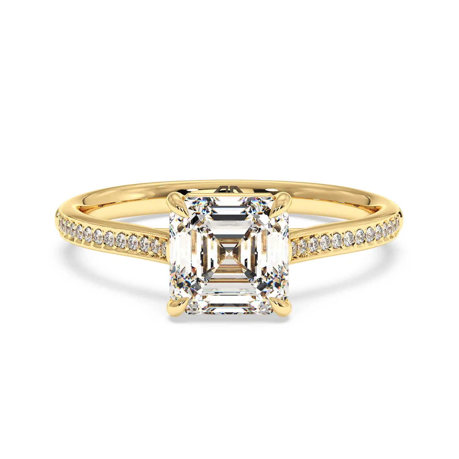 18K Yellow Gold Poppy Pave Engagement Ring