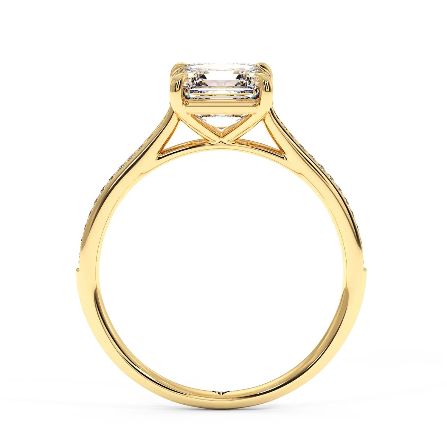 18K Yellow Gold Poppy Pave Engagement Ring