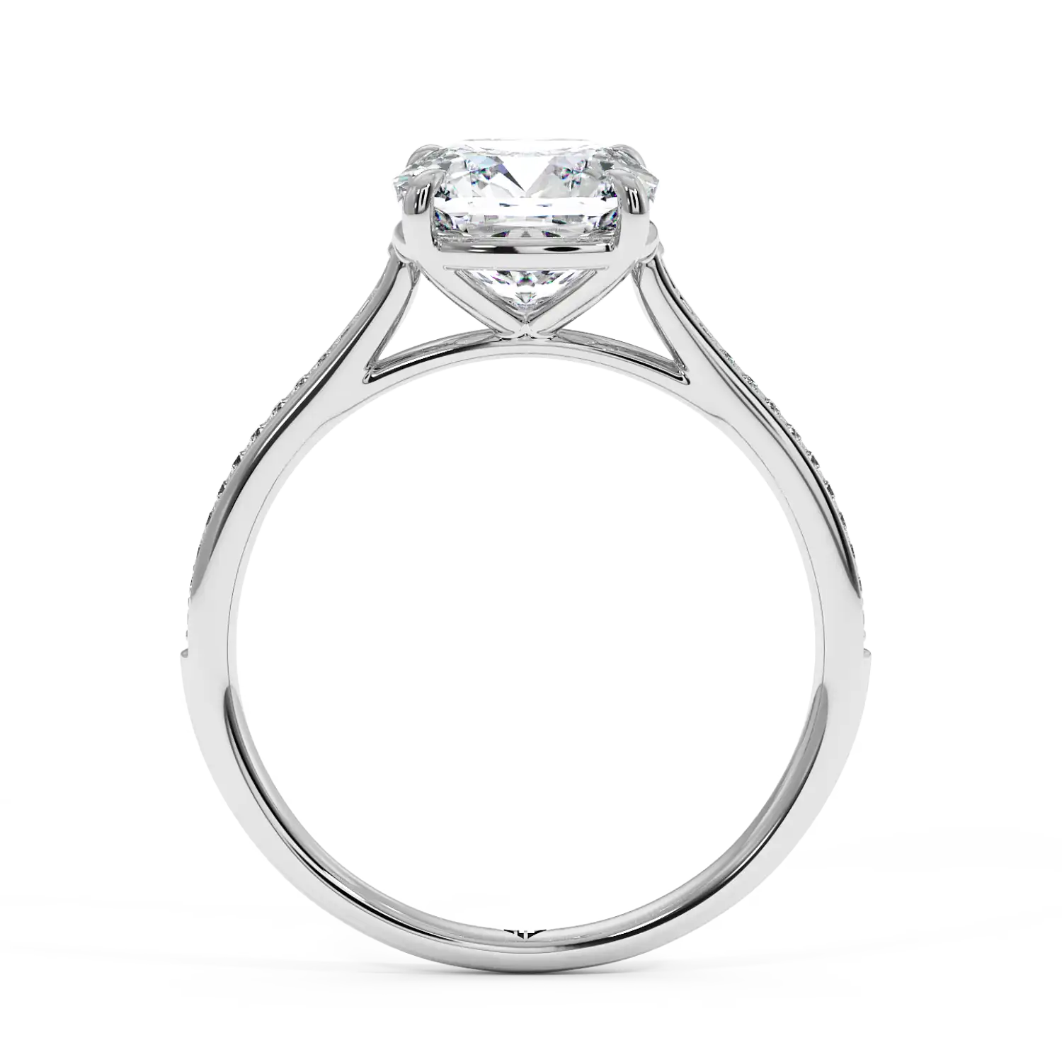 18K White Gold Poppy Pave Engagement Ring